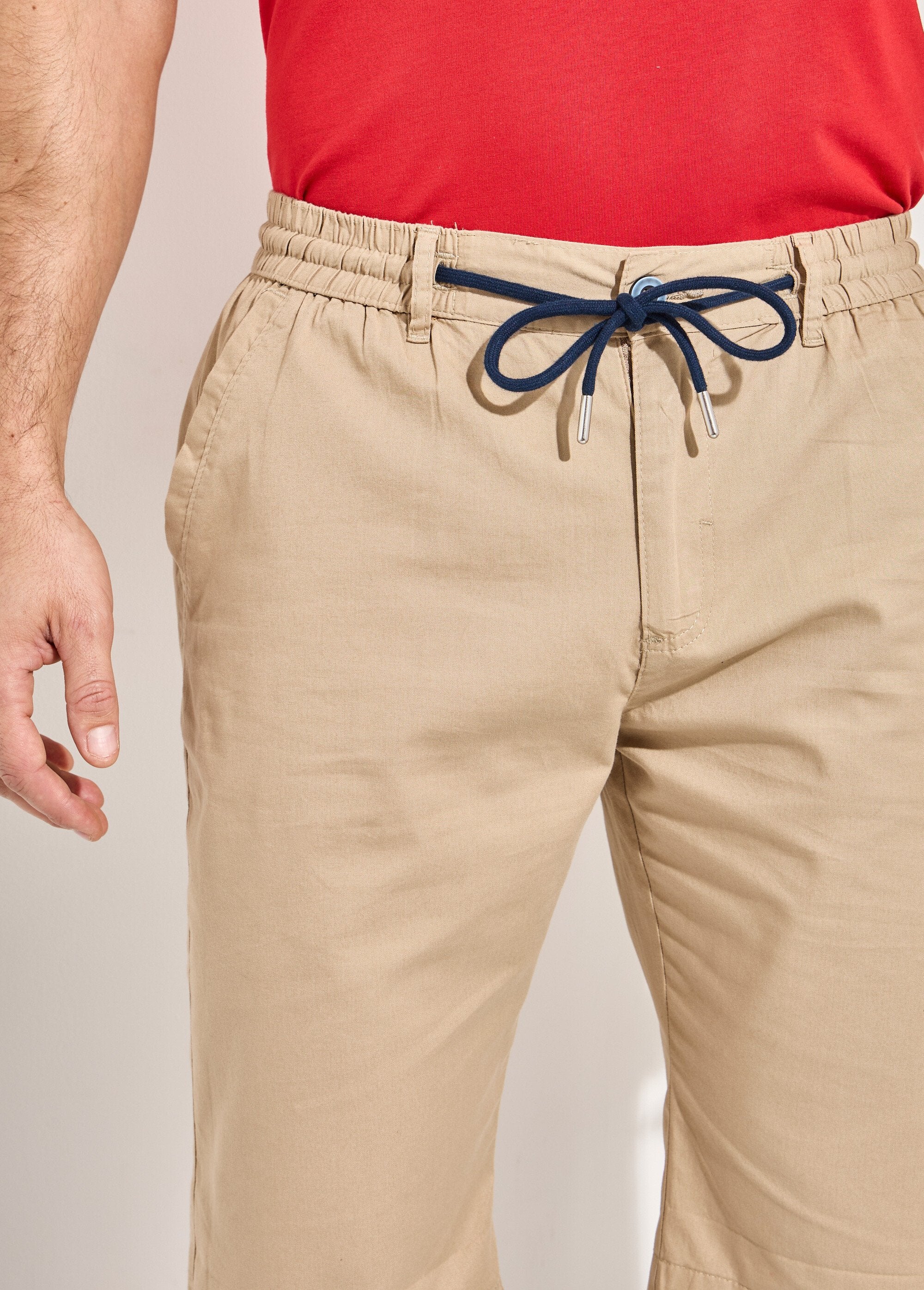 Bermudas_de_algodão_com_cós_elástico_-_pack_de_2_Marine_et_beige_DE1_slim