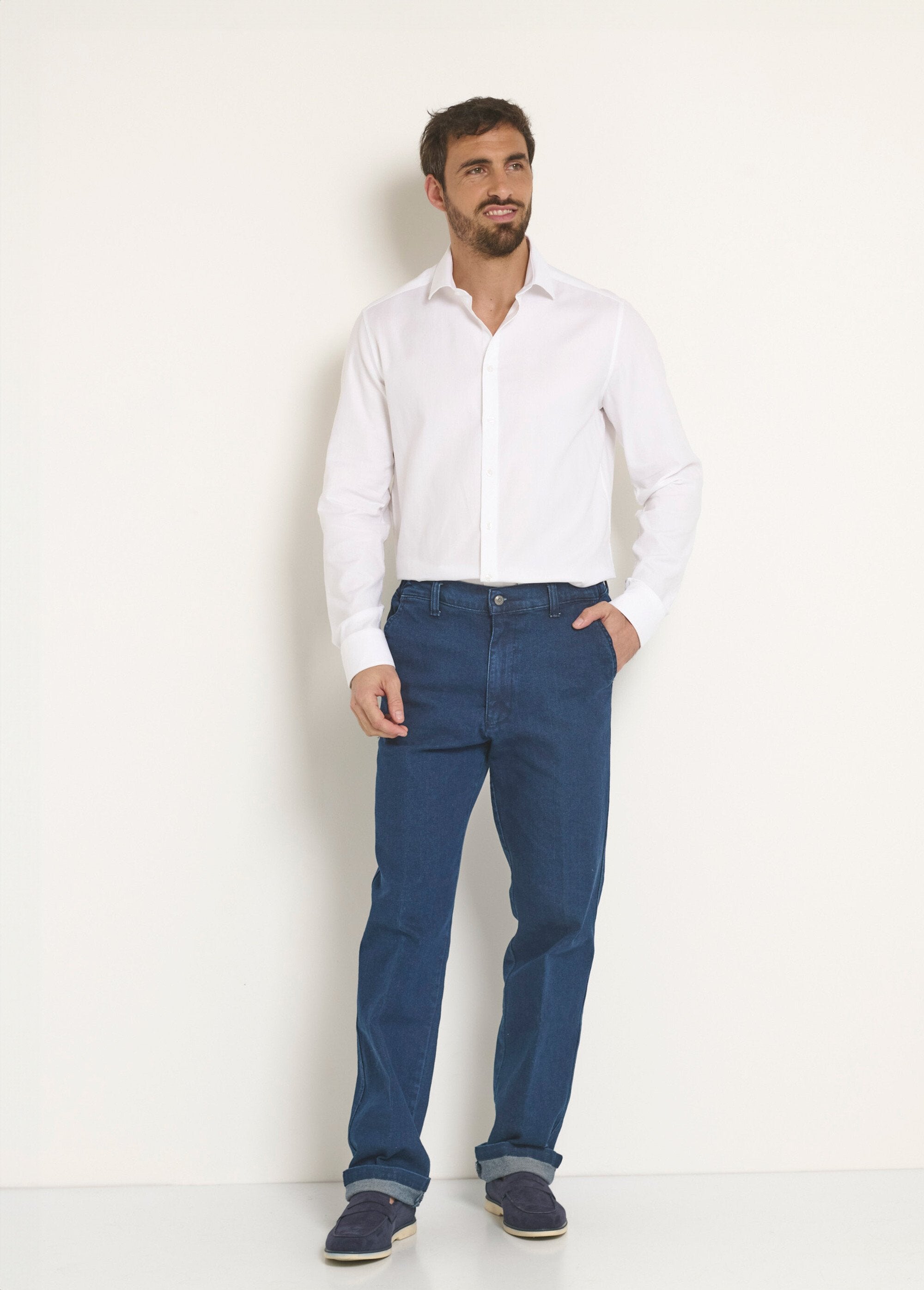 Camisa_de_algodão_chique_com_gola_semi-italiana_Blanc_SF1_slim