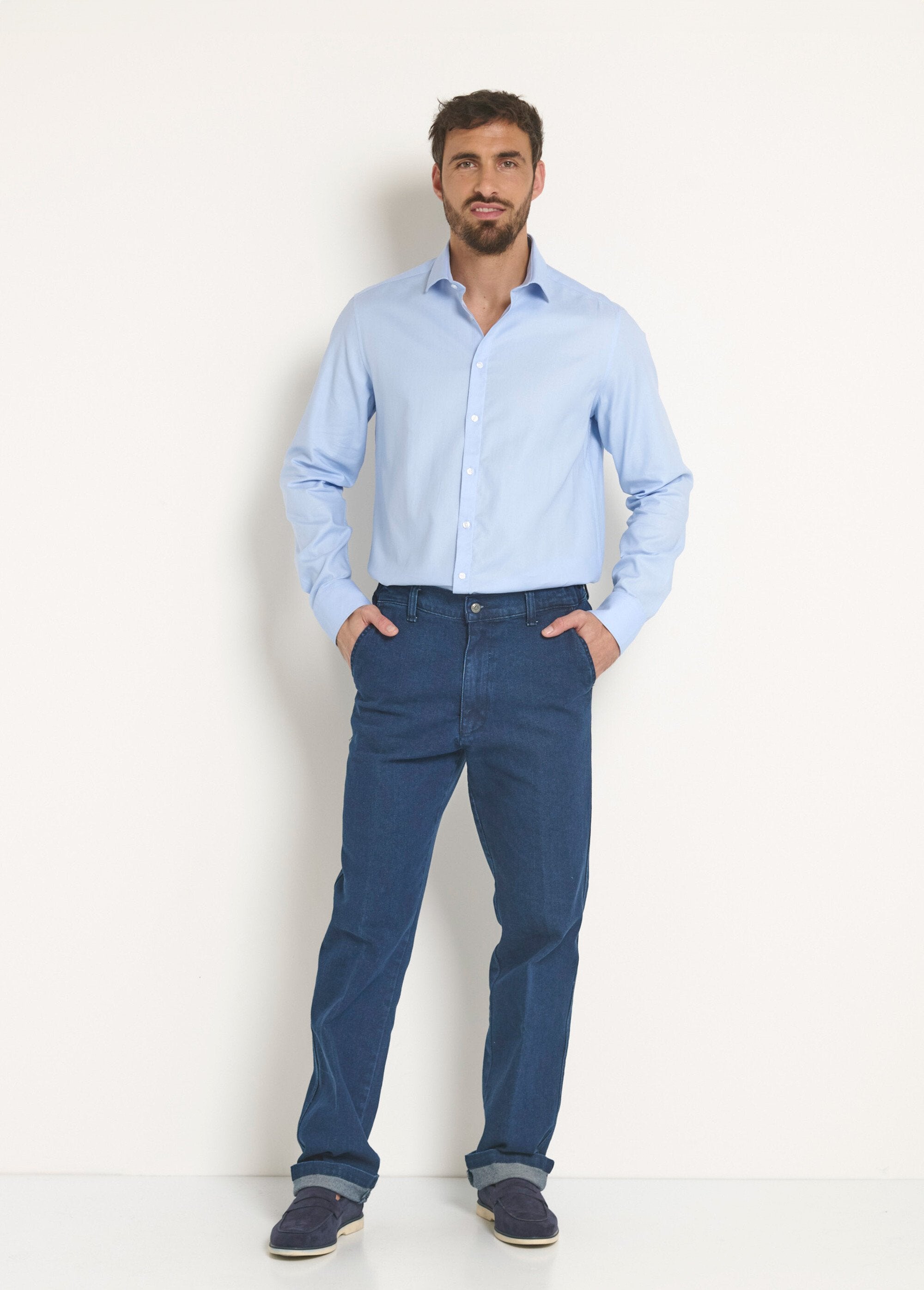 Camisa_de_algodão_chique_com_gola_semi-italiana_Bleu_ciel_SF1_slim