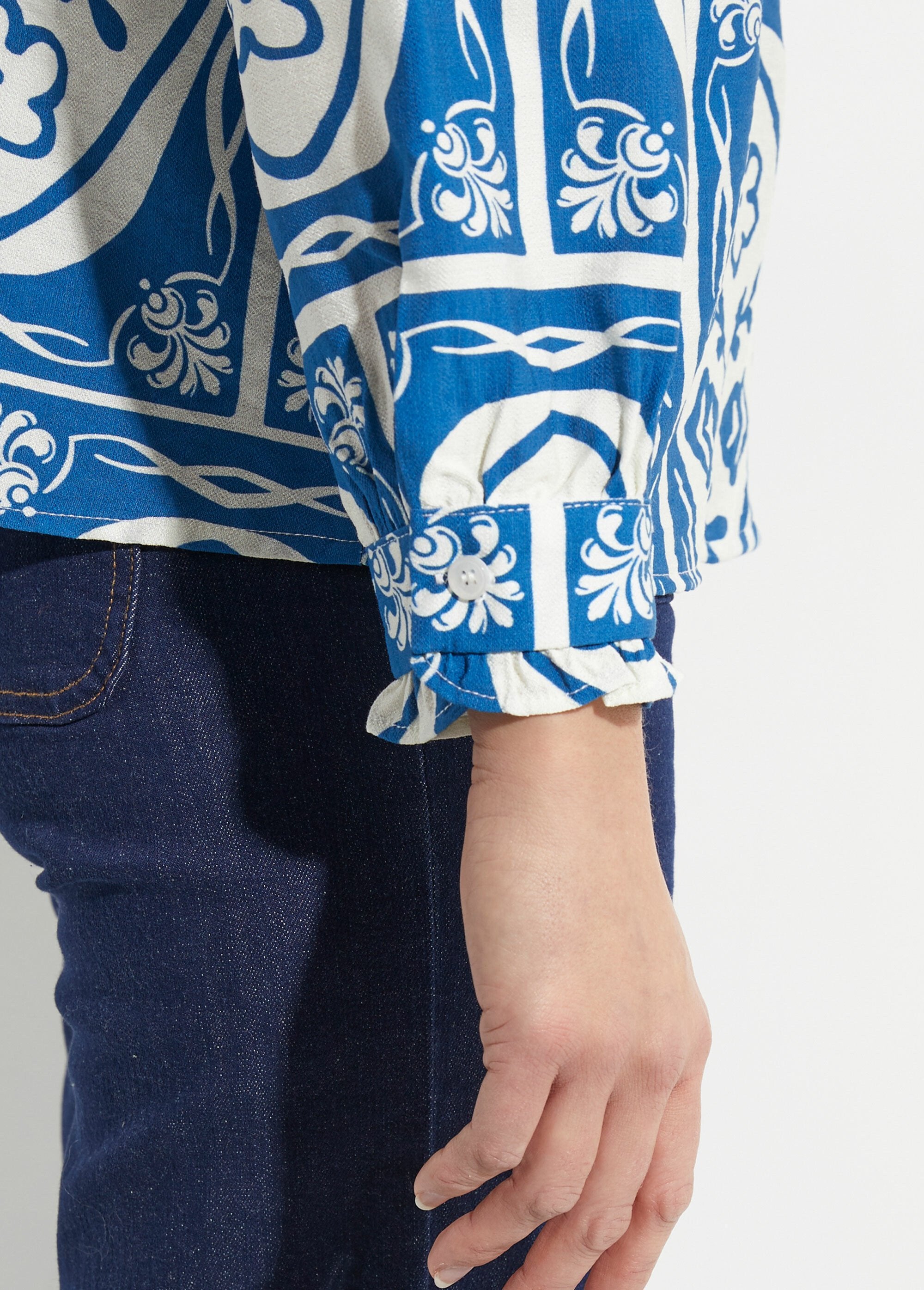 Chemisier_col_claudine,_motif_fantaisie_Bleu_imprime_DE2_slim