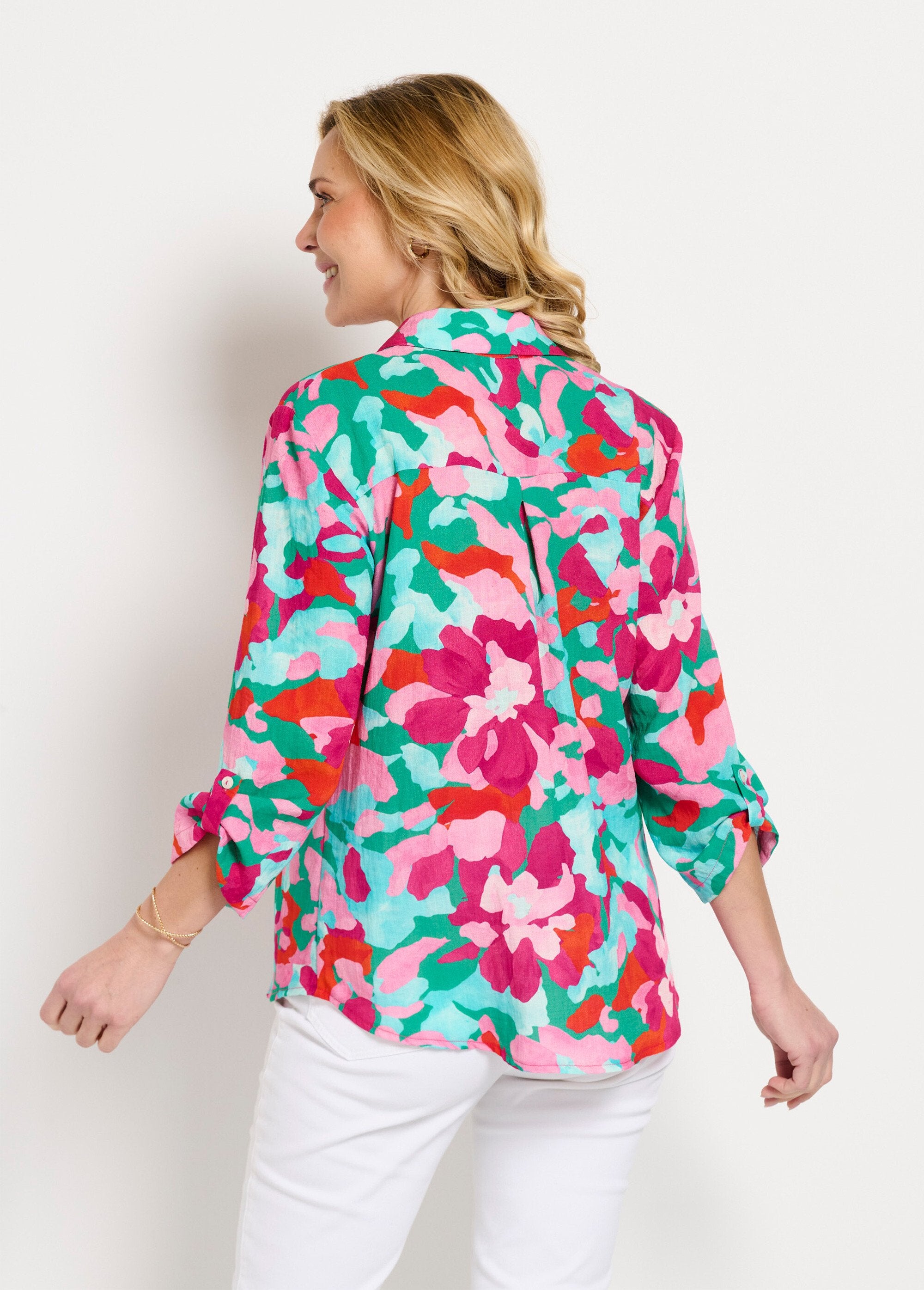 Blusa_longa_floral_com_mangas_3/4_enroladas_Rose_et_bleu_DO1_slim