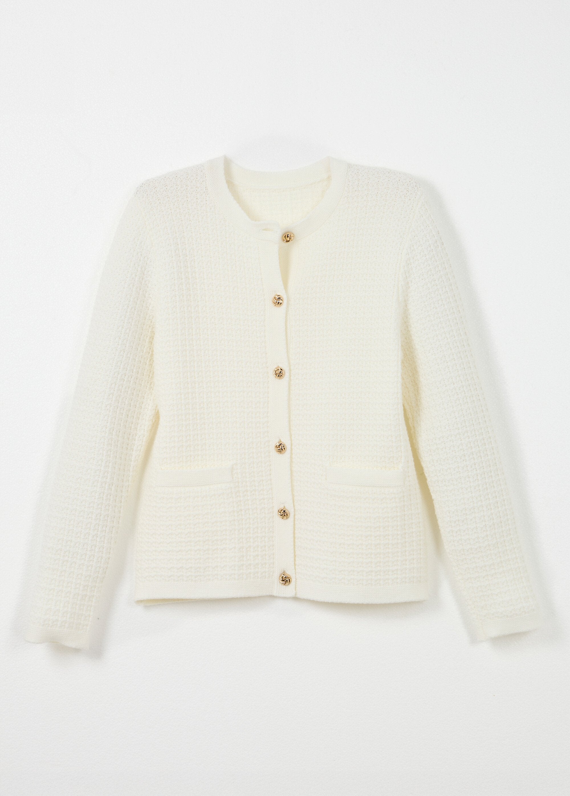 Casaco_curto_com_botões_em_malha_efeito_tweed_Ecru_AP1_slim