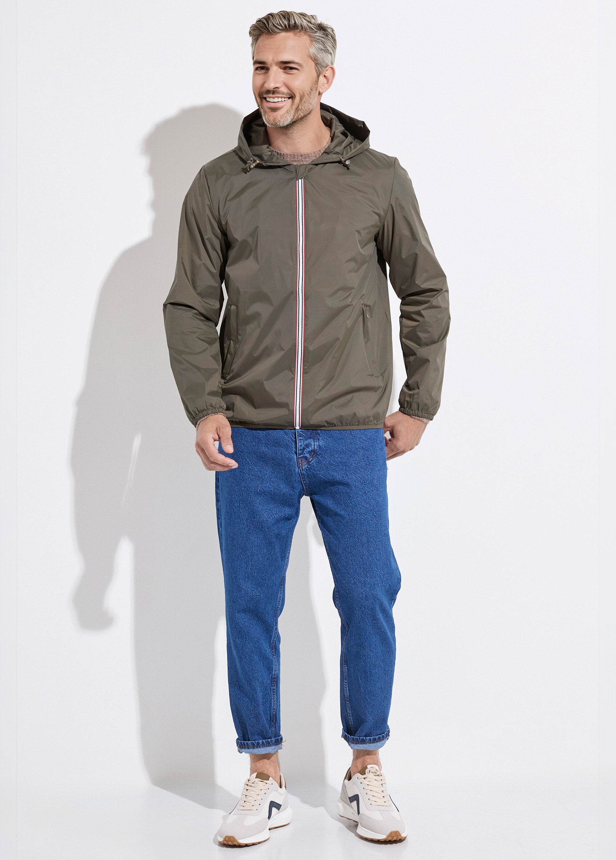 Parka_curta_repelente_de_água_na_moda_Kaki_SF1_slim