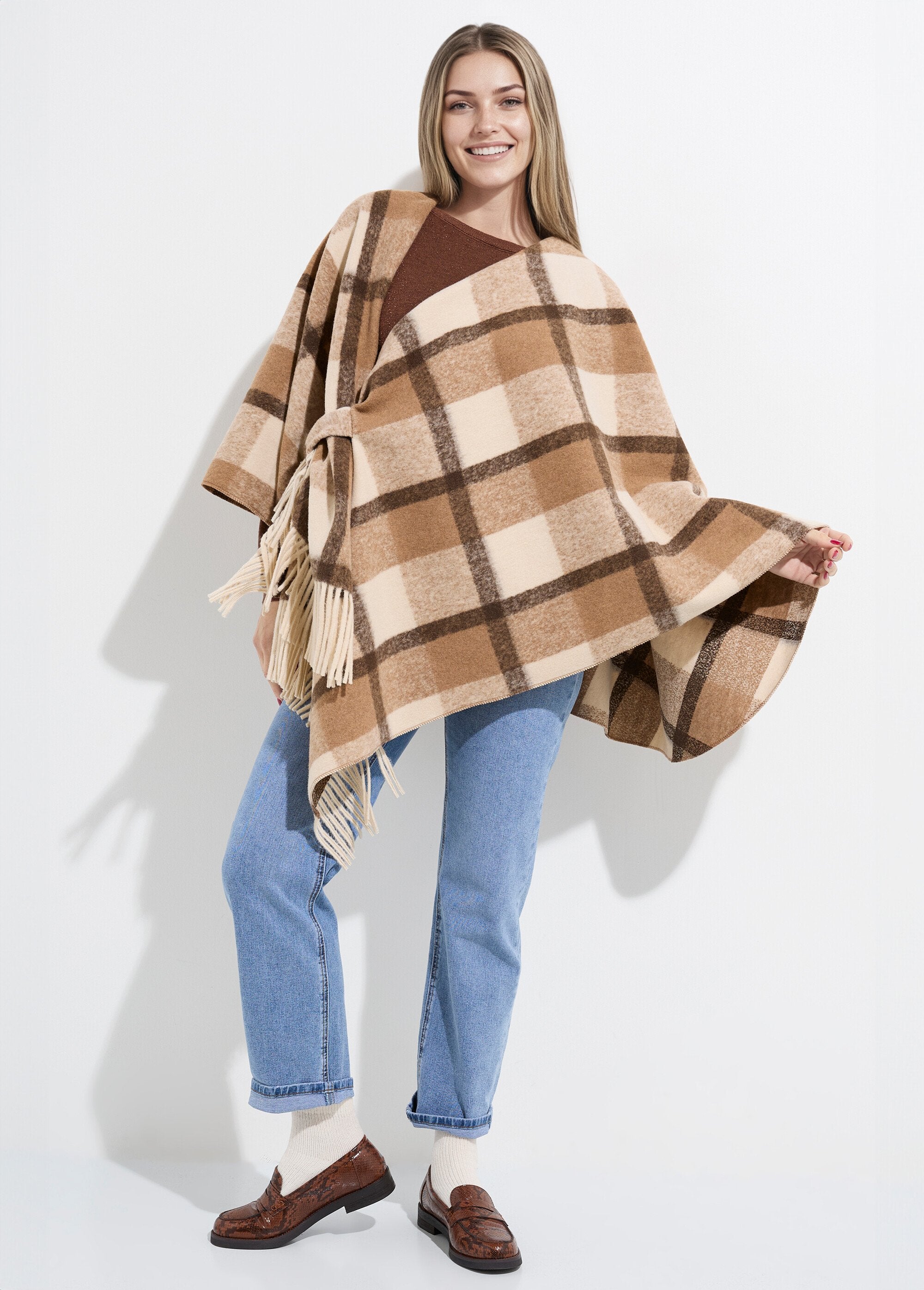 Manteau_cape_à_carreaux_aspect_lainage_Carreaux_camel_SF1_slim