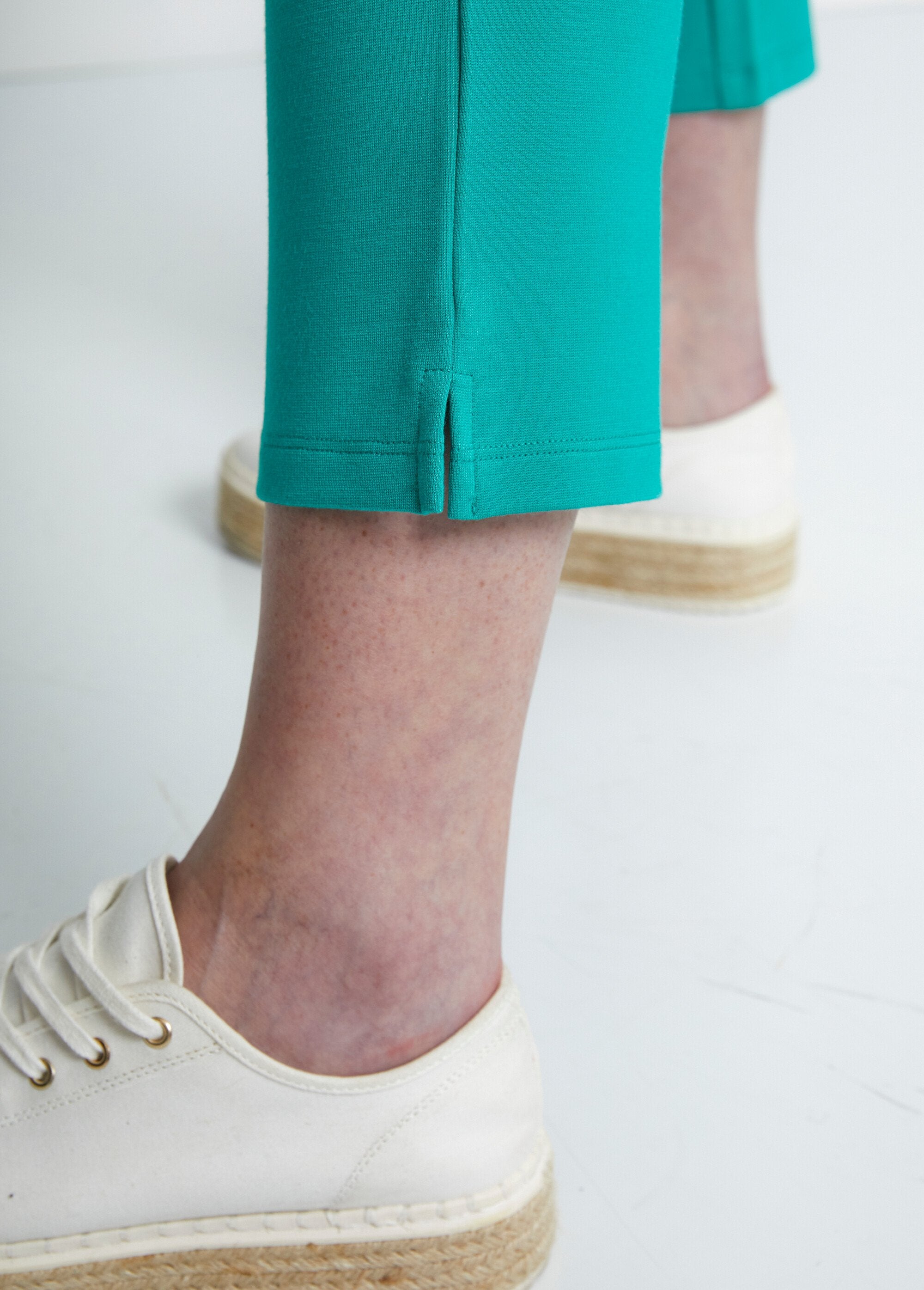 Pantalon_droit_7/8ème_maille_milano_Vert_DE4_slim