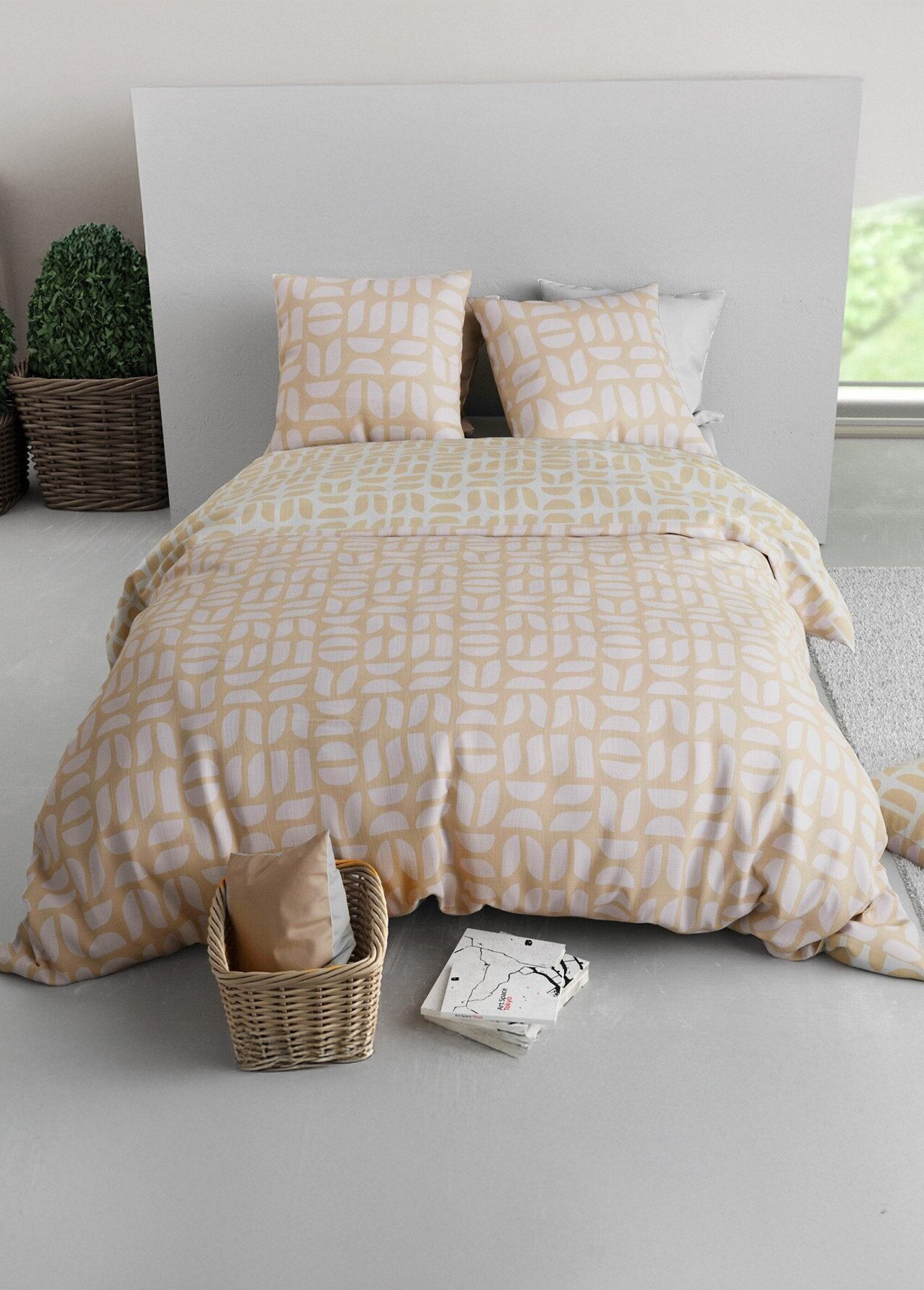 Parure_de_lit_polycoton_2_pers,_Romy_Blanc_et_beige_DE2_slim