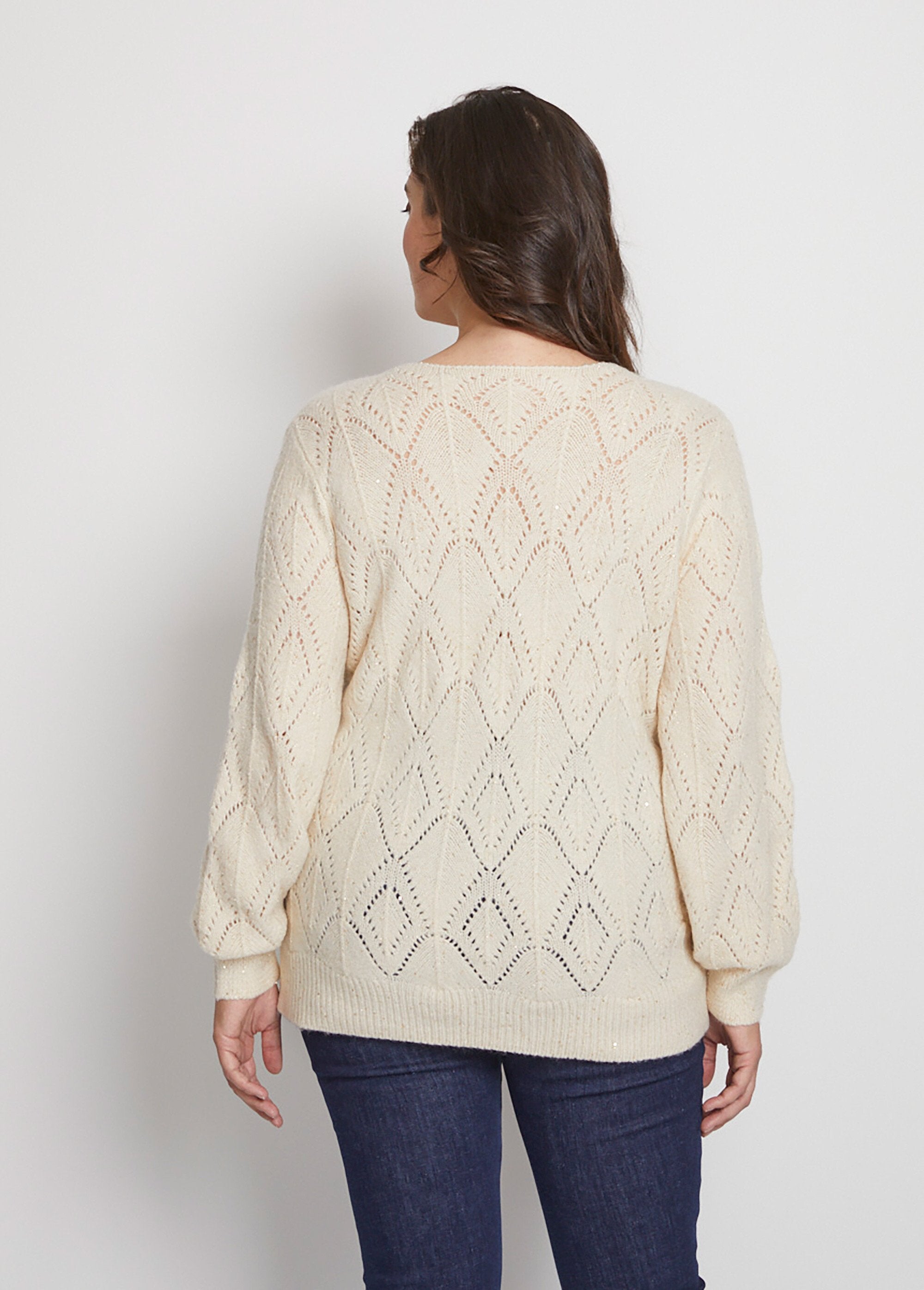 Pull_maille_ajourée_scintillante_col_rond_Sable_DO1_curvy