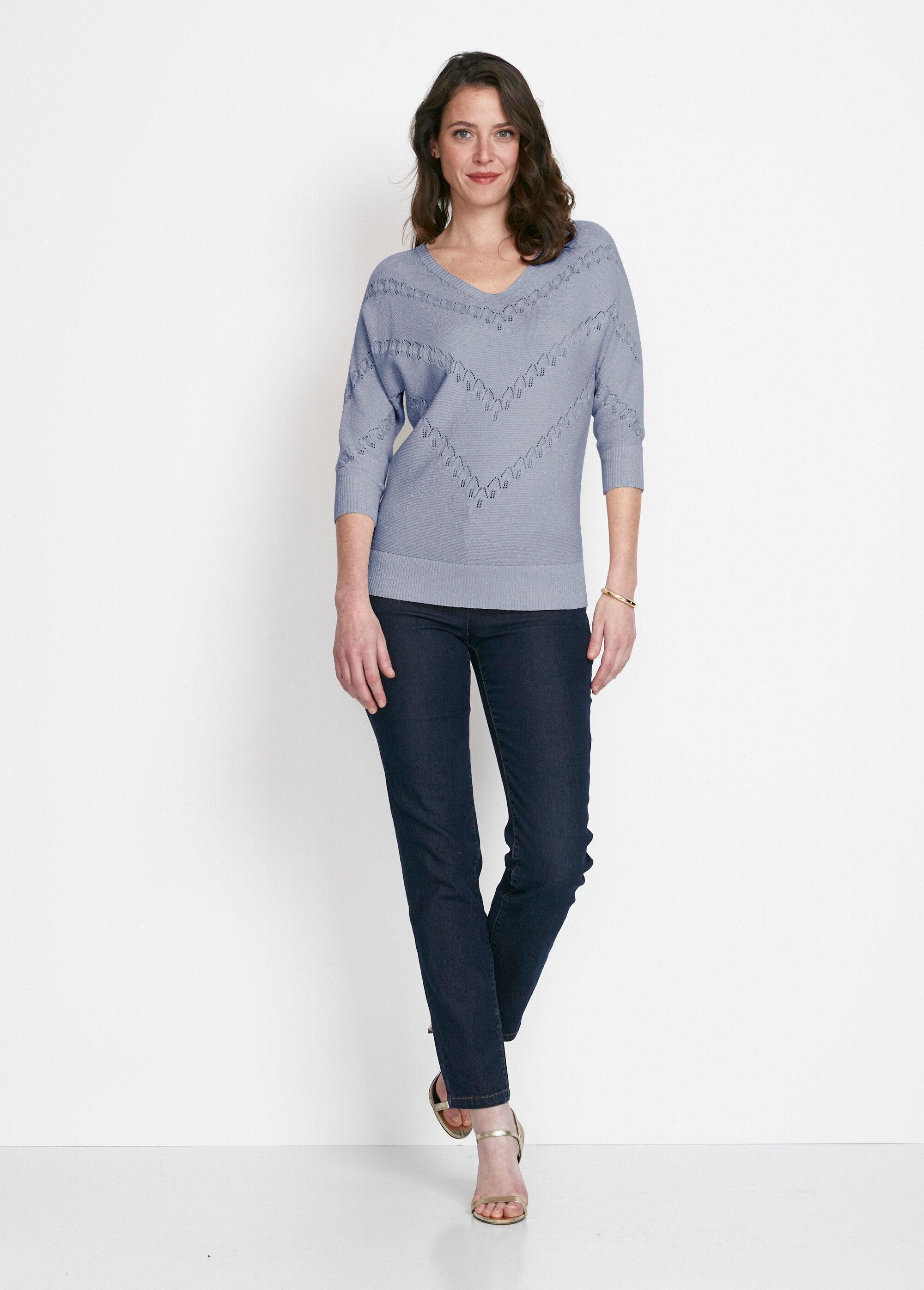 Camisola_de_malha_brilhante_com_orifícios_Bleu_SF1_slim