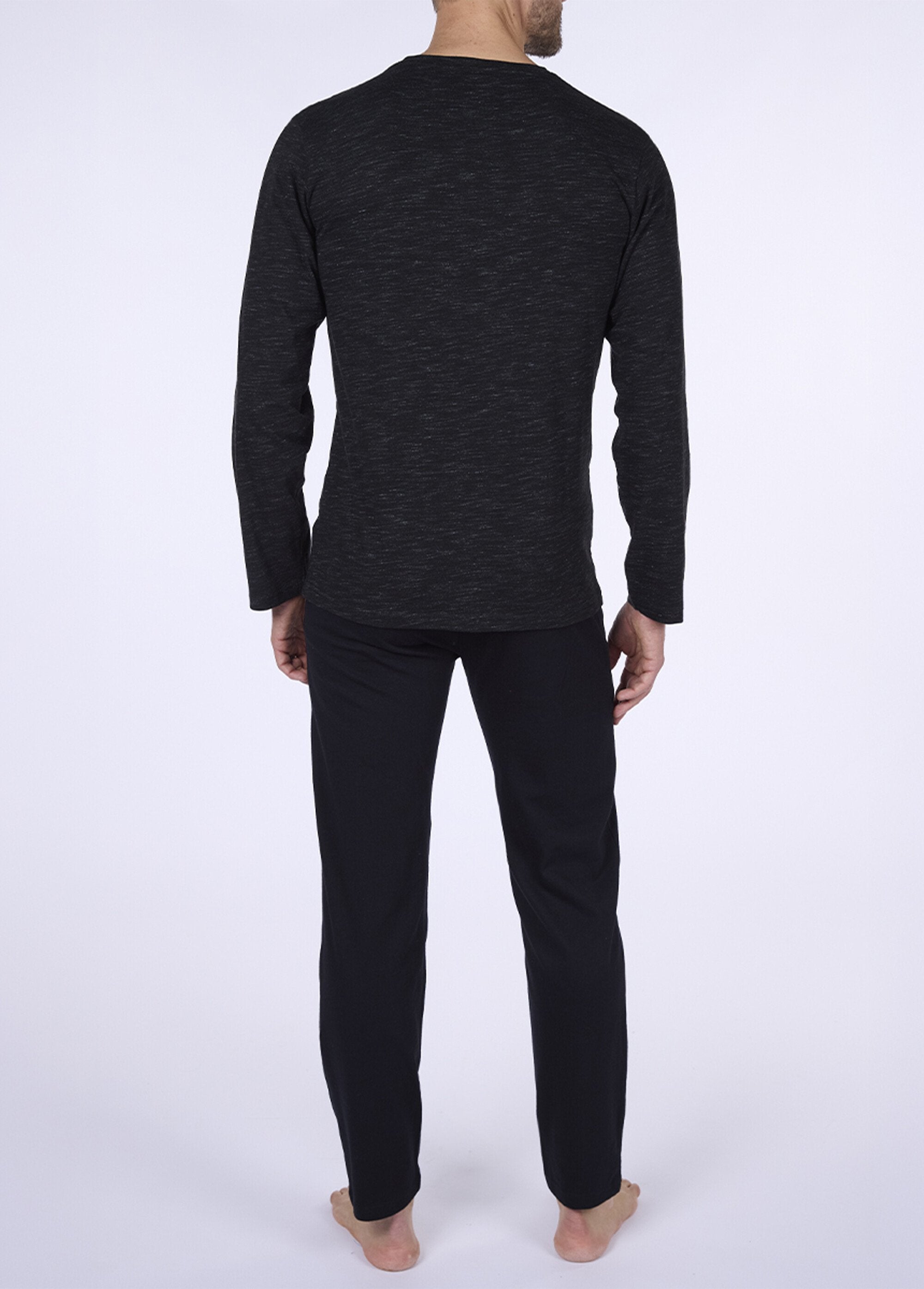 Pijama_de_2_peças,_manga_comprida,_mosqueado_Gris_chine_DO1_slim