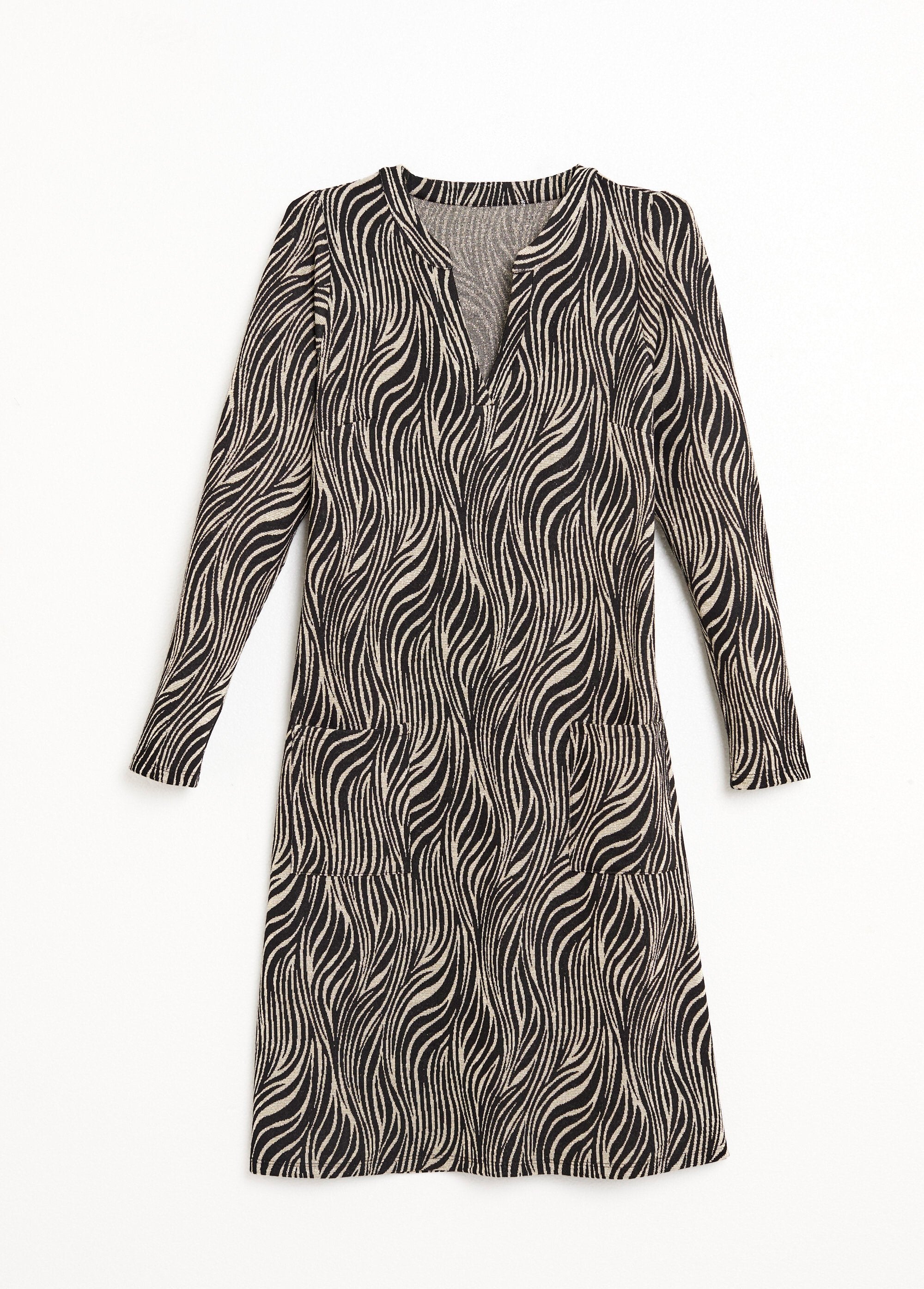 Vestido_curto_solto_de_zebra_jacquard_Noir_et_blanc_AP1_slim