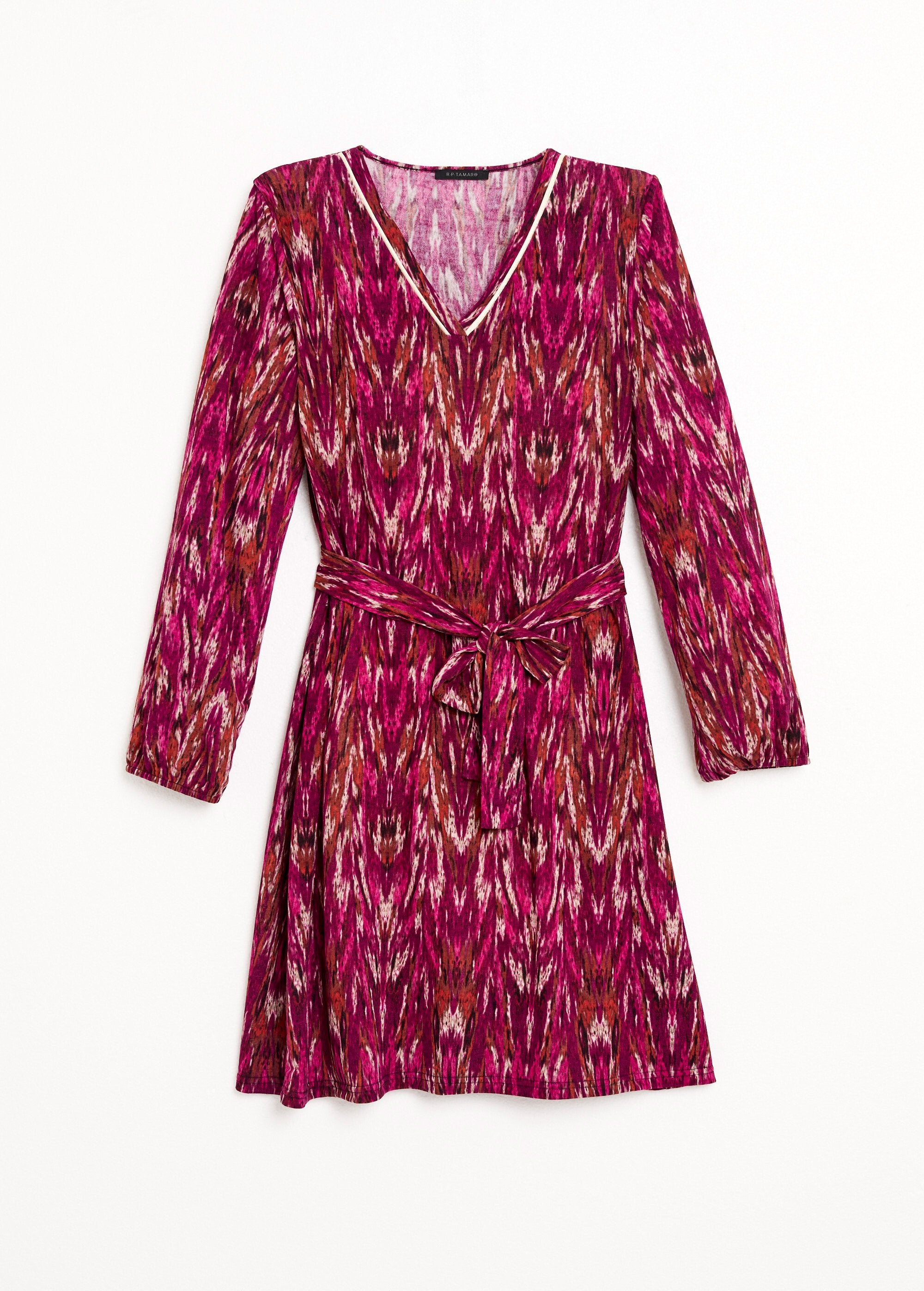 Vestido_curto_estampado_com_decote_em_V,_mangas_compridas_Cassis_et_beige_AP1_slim