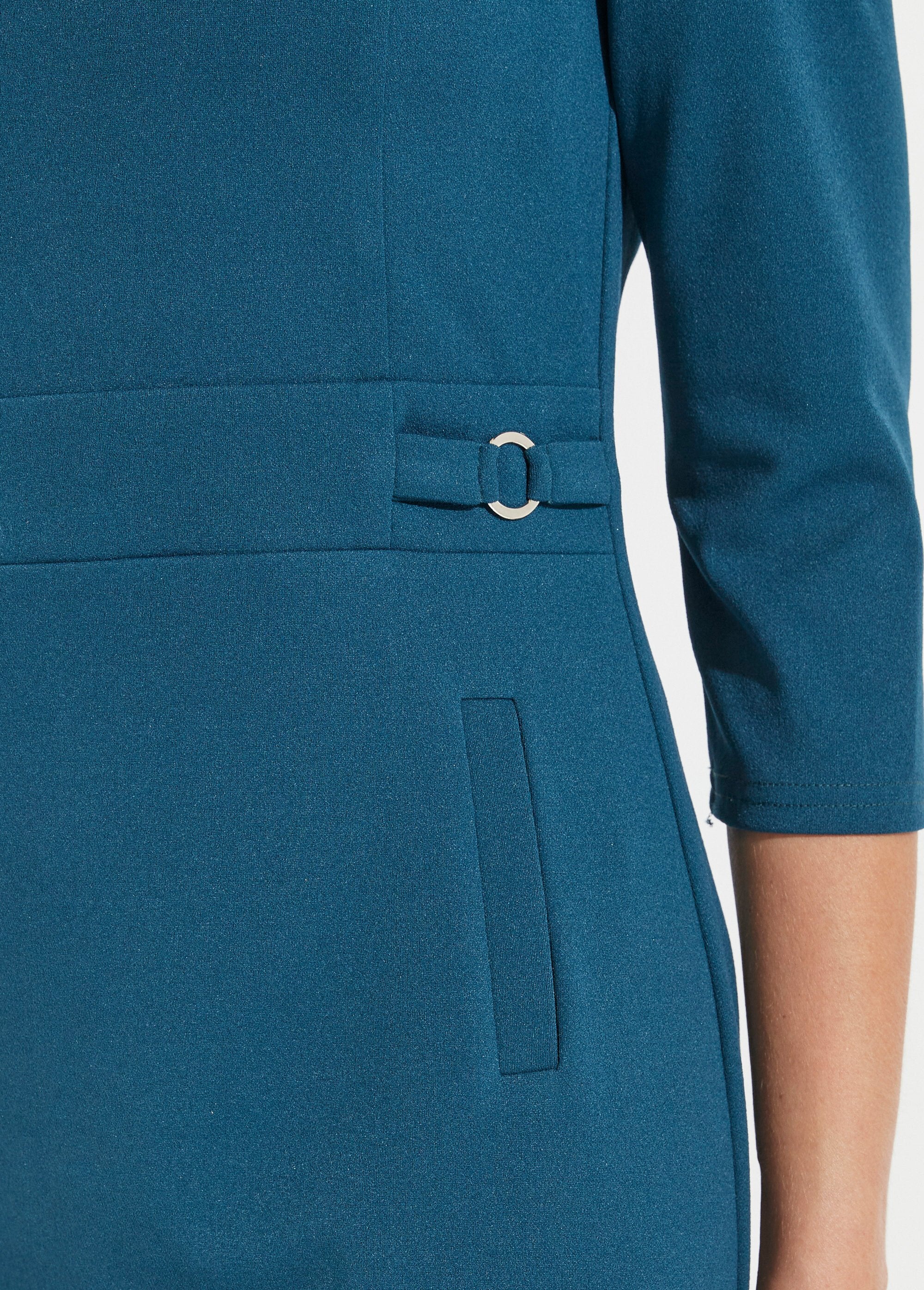 Vestido_reto_com_mangas_3/4_em_malha_macia_Canard_DE2_slim