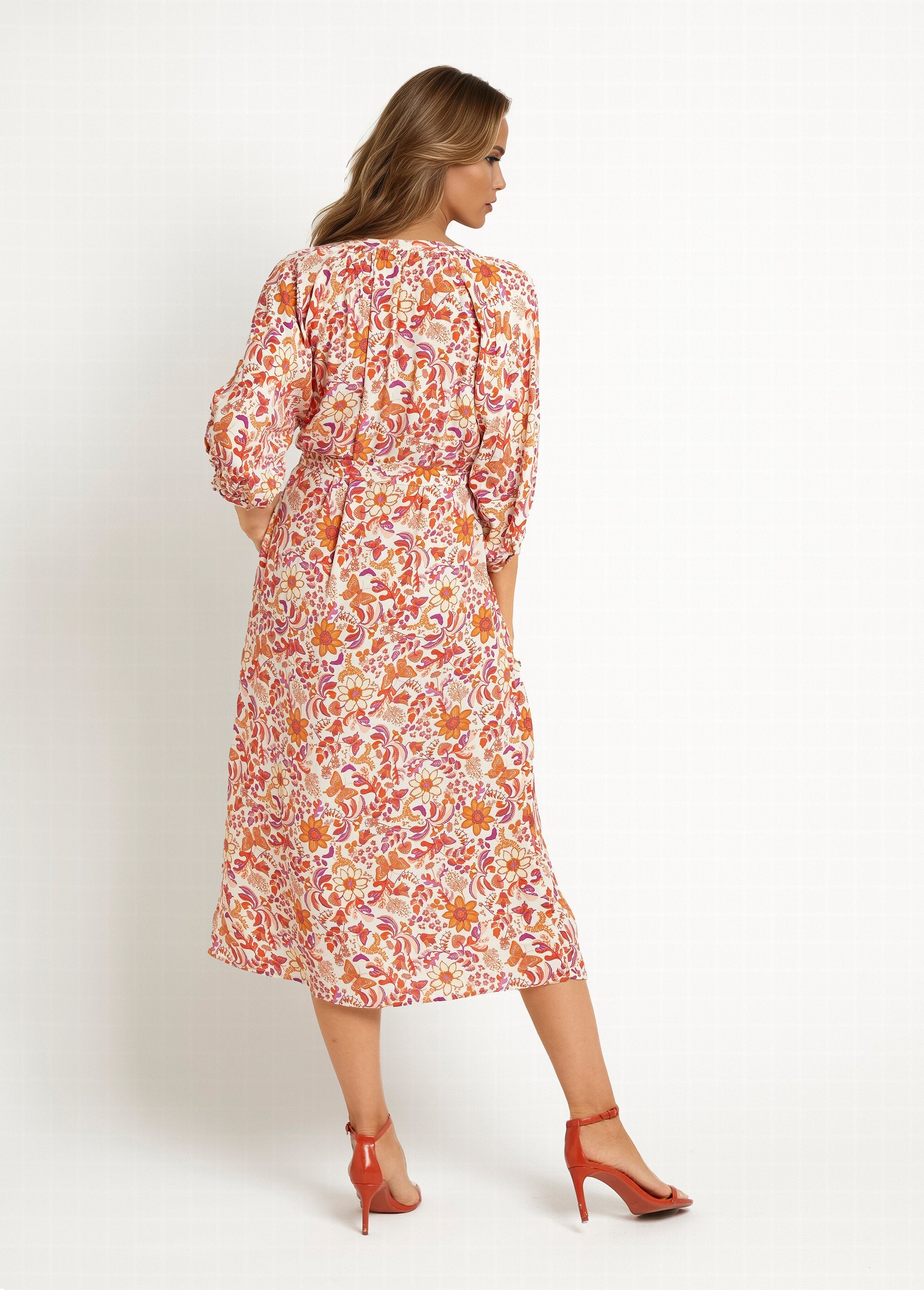 Vestido_longo_abotoado_com_manga_3/4_Orange_imprime_DO1_slim