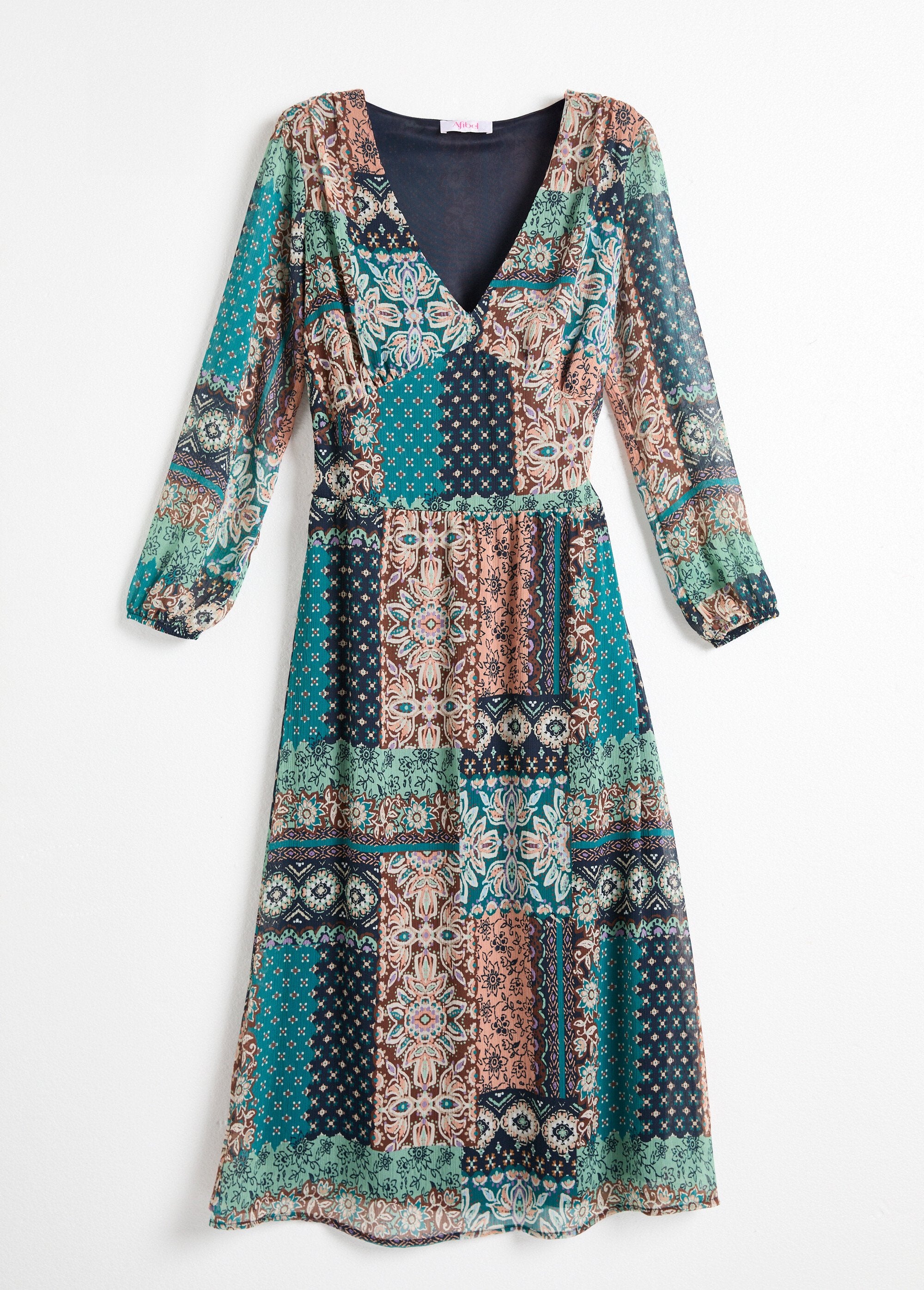 Vestido_comprido_em_crepe_voile_com_estampado_de_retalhos_Vert_et_ecru_AP1_slim