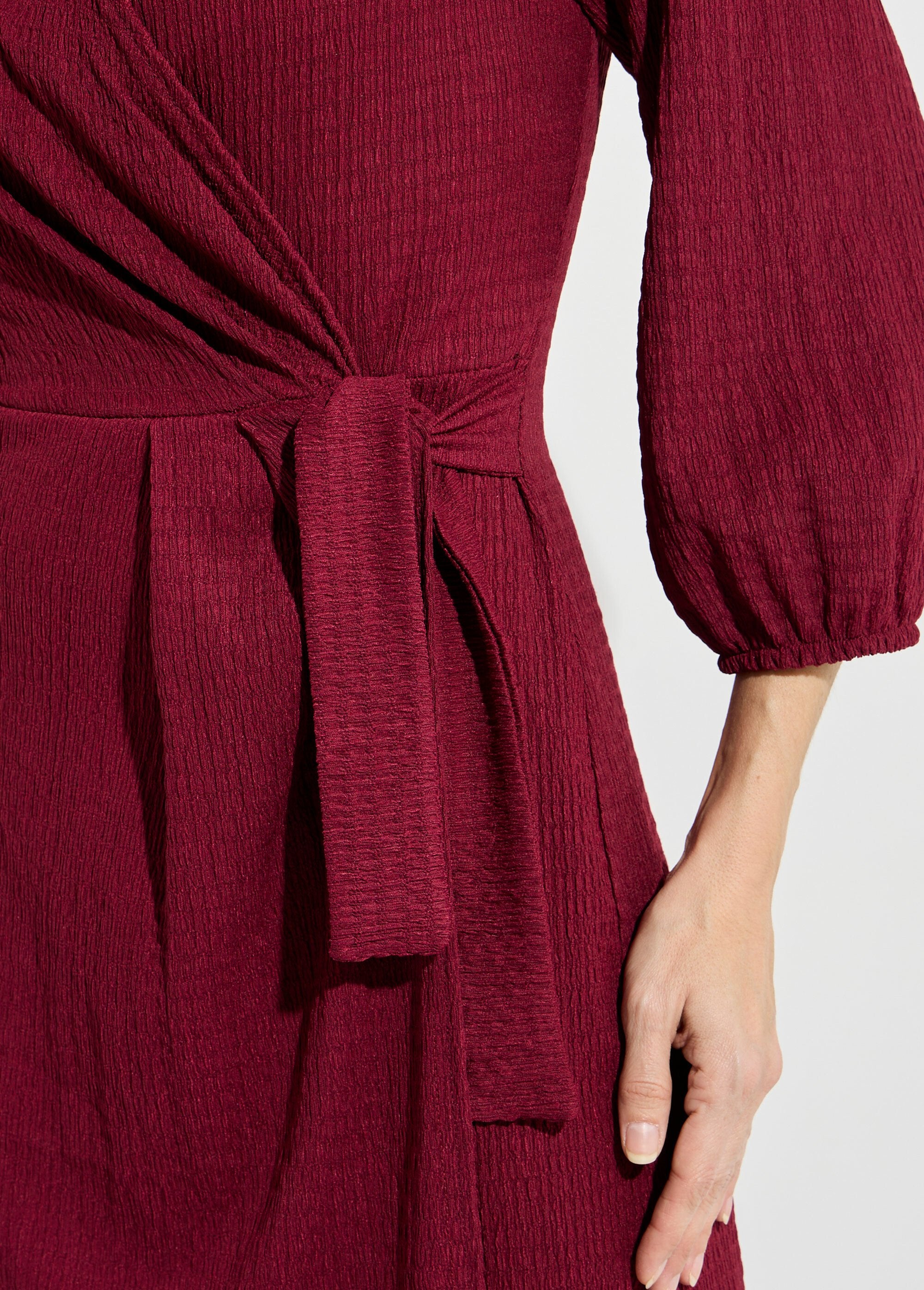 Robe_portefeuille_en_maille_gaufrée_Bordeaux_DE2_slim