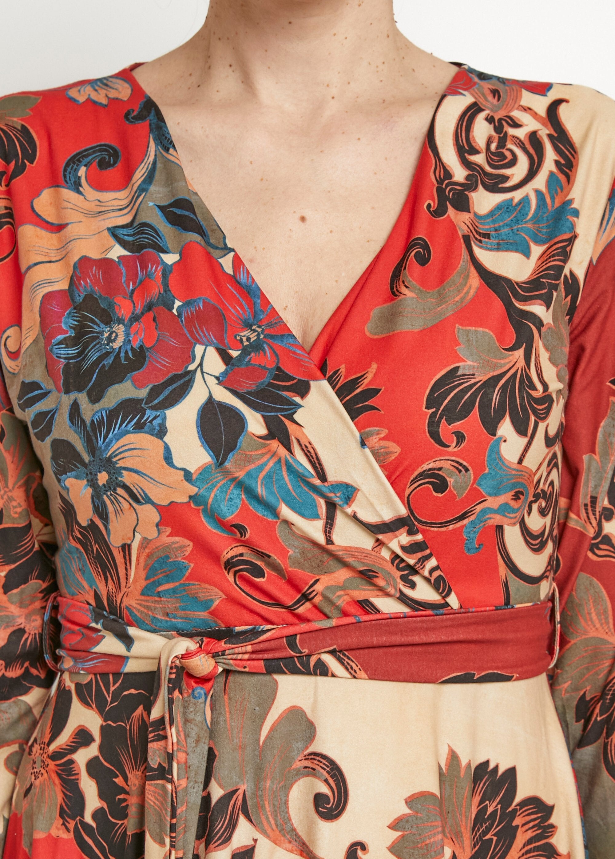 Vestido_wrap_stretch,_padrão_japonês_Orange_et_beige_DE1_slim