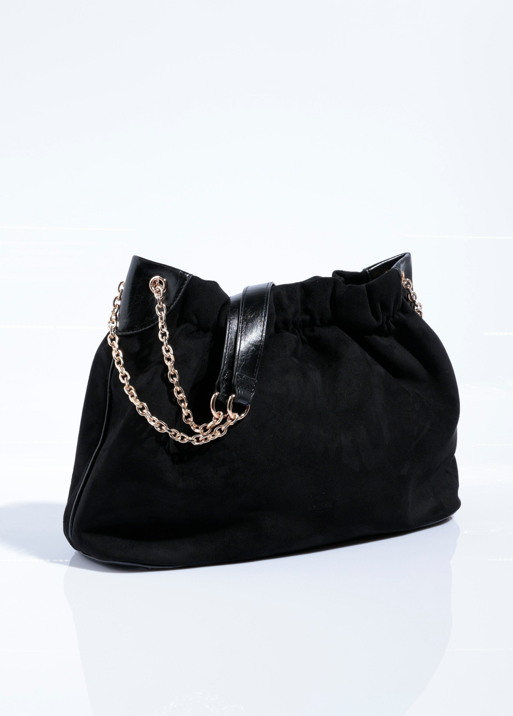 Sac_plissé_chic_suédine_et_bride_métal_Noir_DO1_slim
