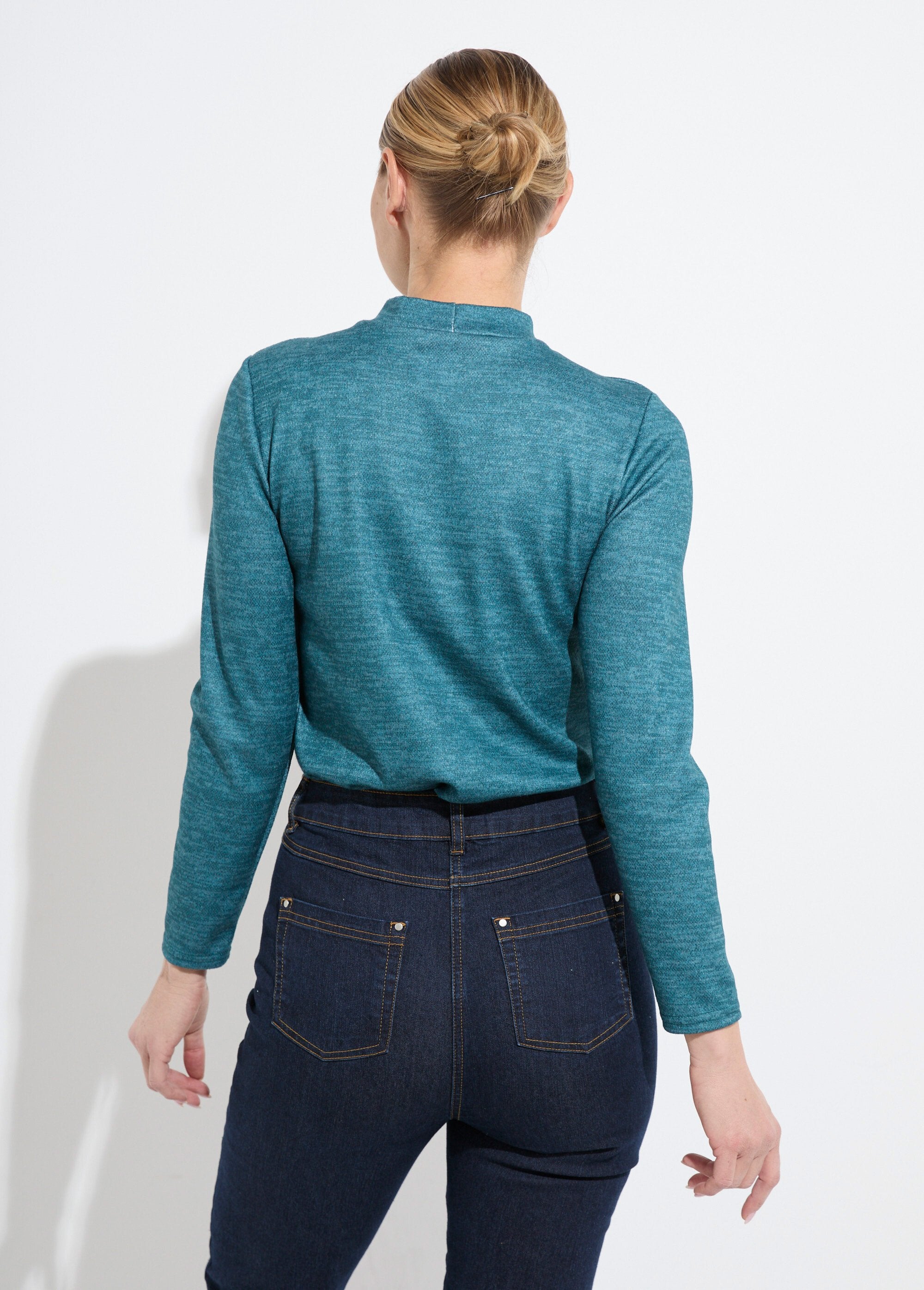 Camisola_curta_quente_com_gola_subida_Uni_vert_foret_DO1_slim