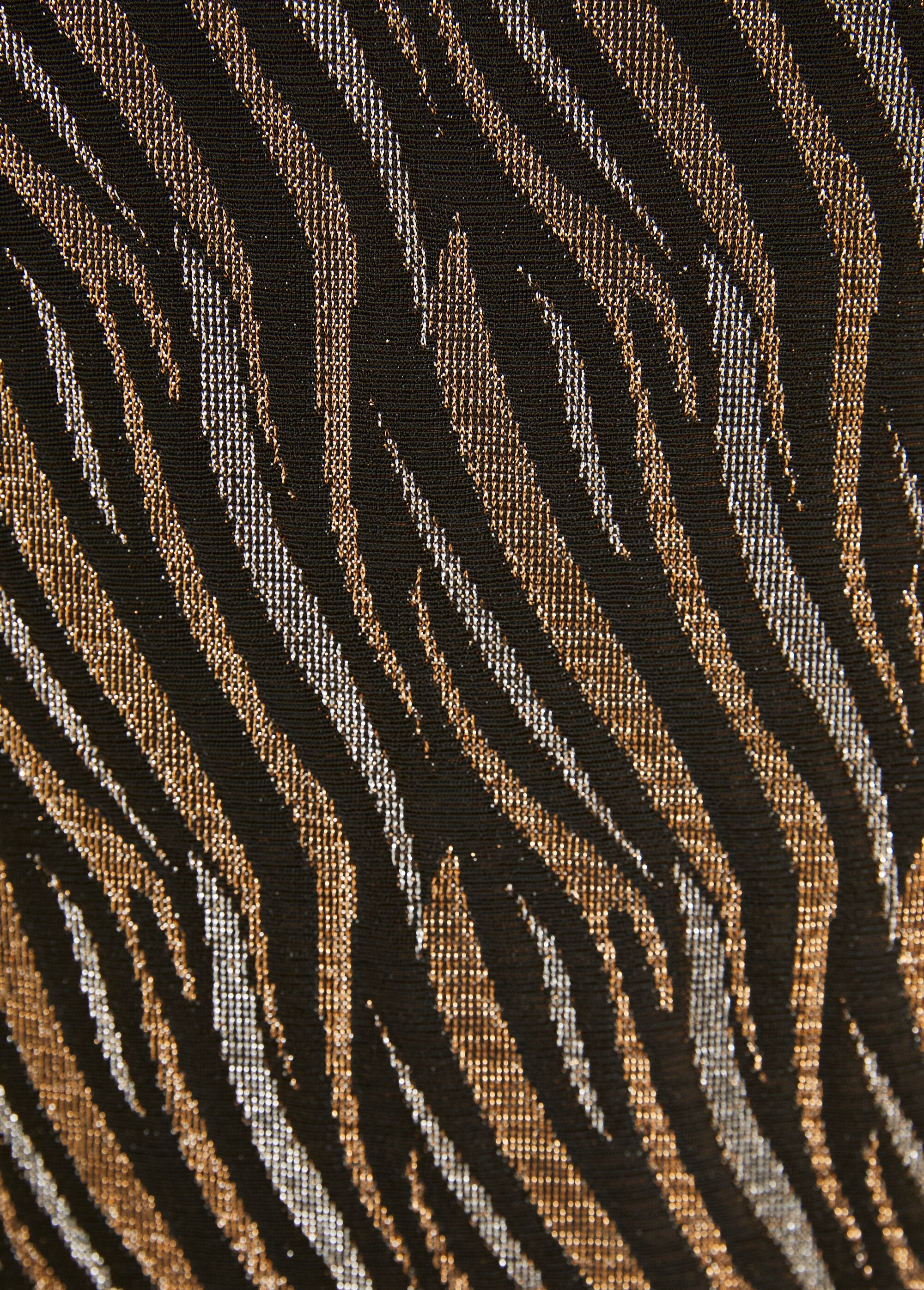 T-shirt_em_malha_de_renda_jacquard_brilhante_Noir_et_cuivre_DE4_slim