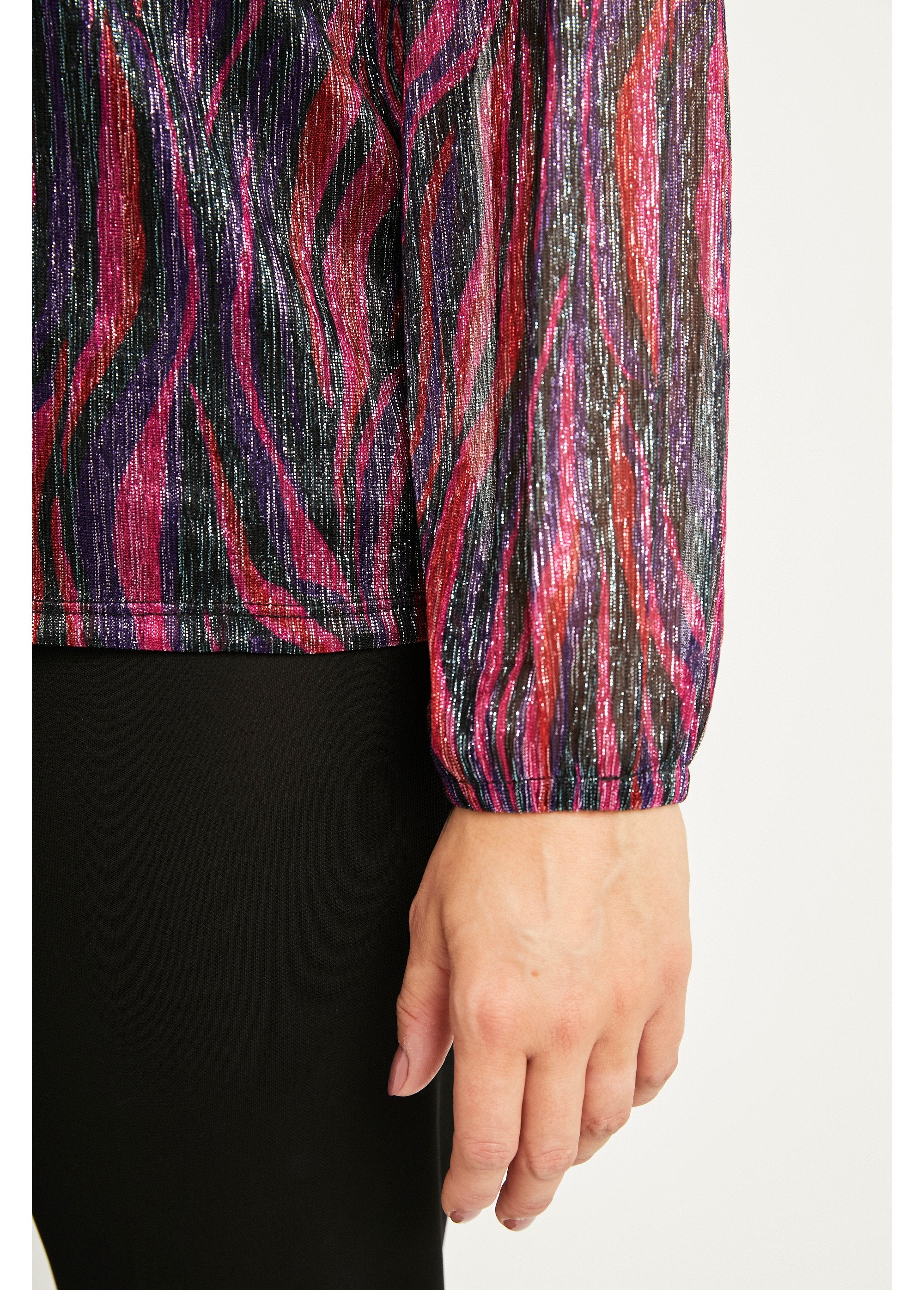 T-shirt_de_malha_plissada_com_estampado_gráfico_Noir_et_rose_DE3_slim