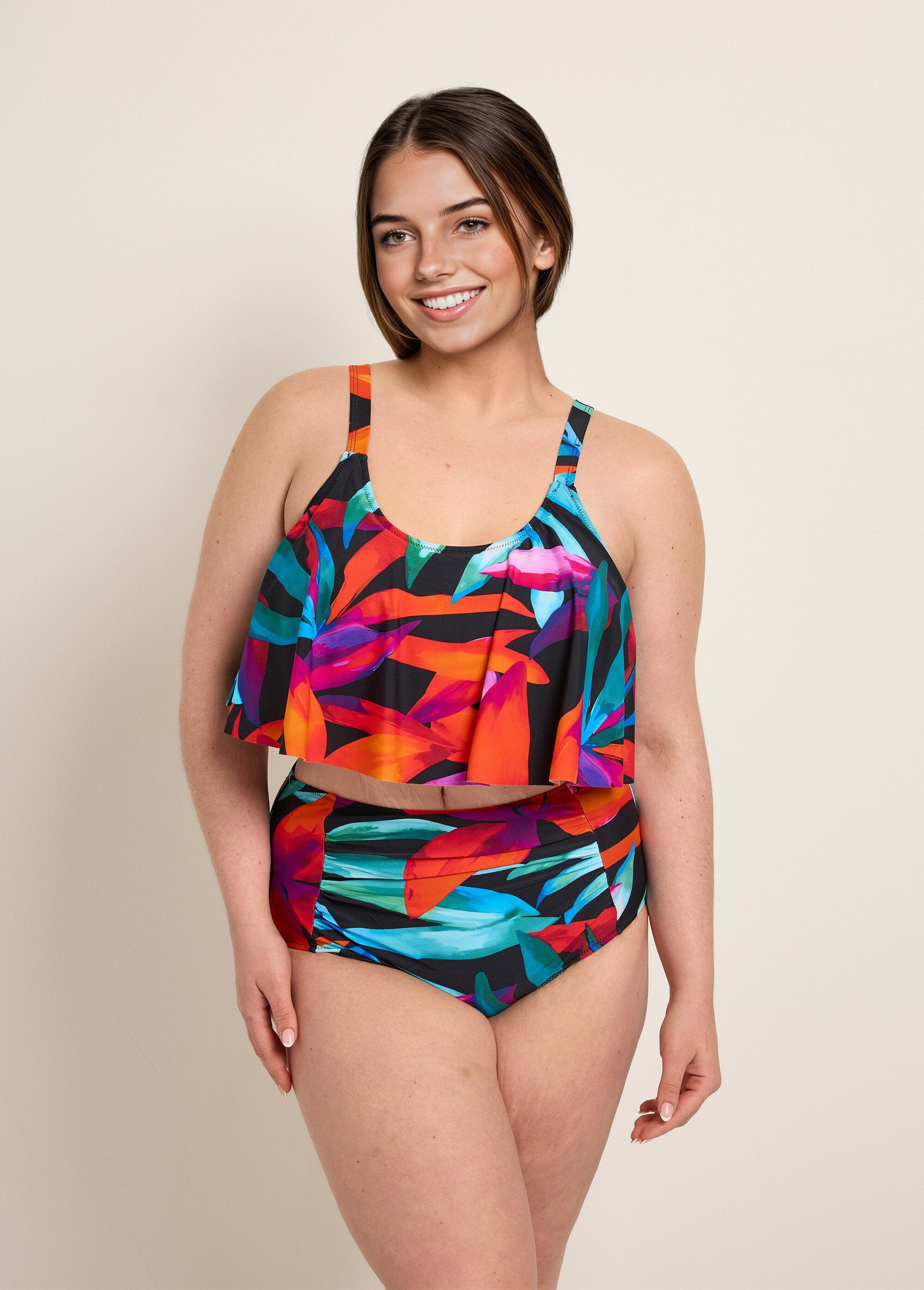Tankini_de_2_peças_com_babados_e_padrão_de_folhas_Noir_multicolore_FA1_curvy