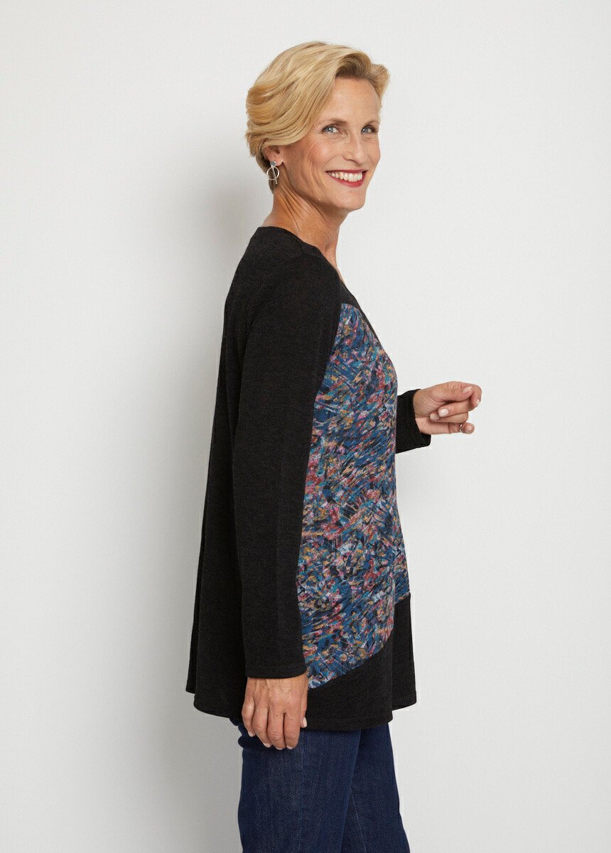 T-shirt_long_imprimé_graphique_Miel_et_canard_DR1_slim