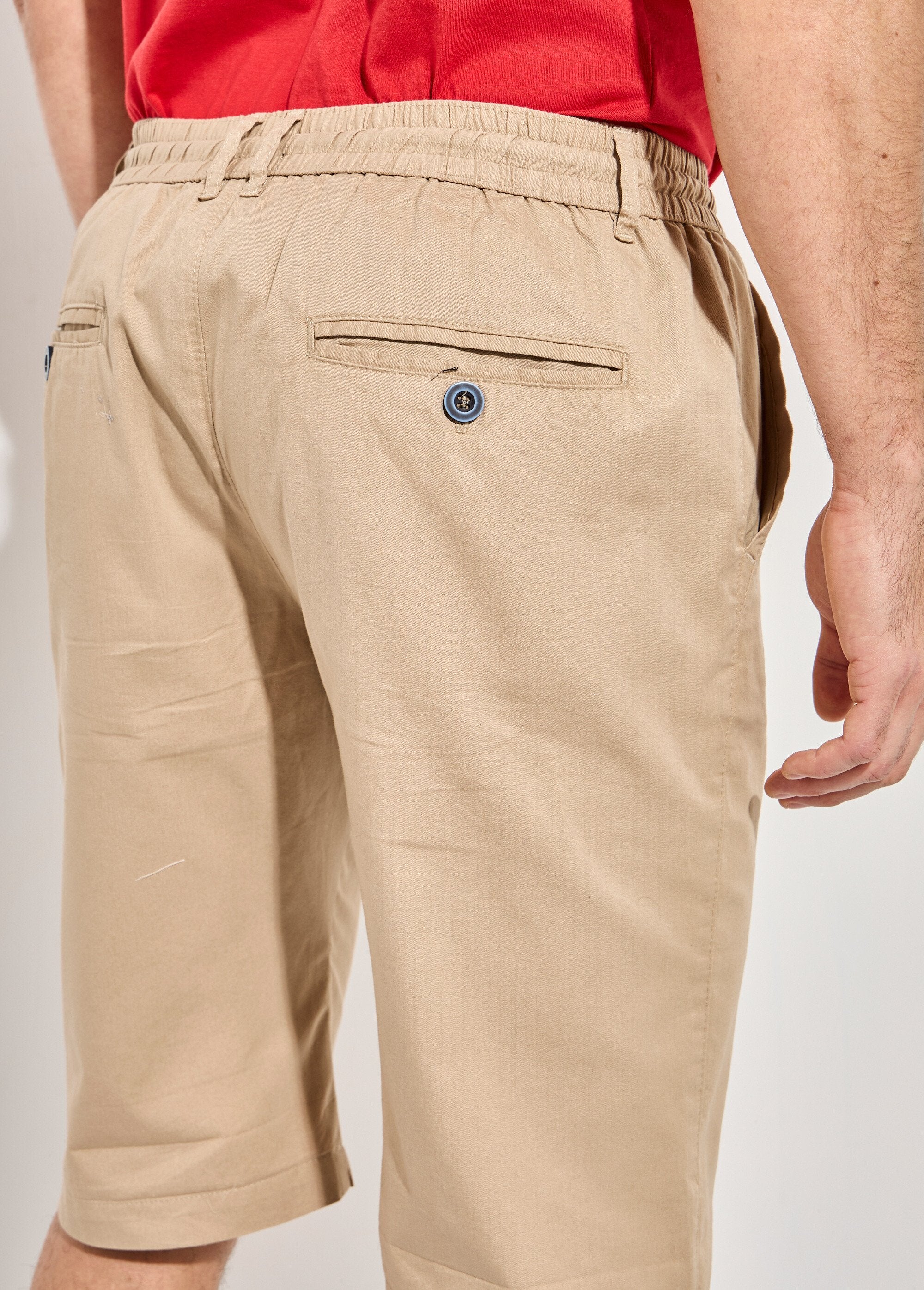 Bermudas_de_algodão_com_cós_elástico_-_pack_de_2_Marine_et_beige_DE2_slim