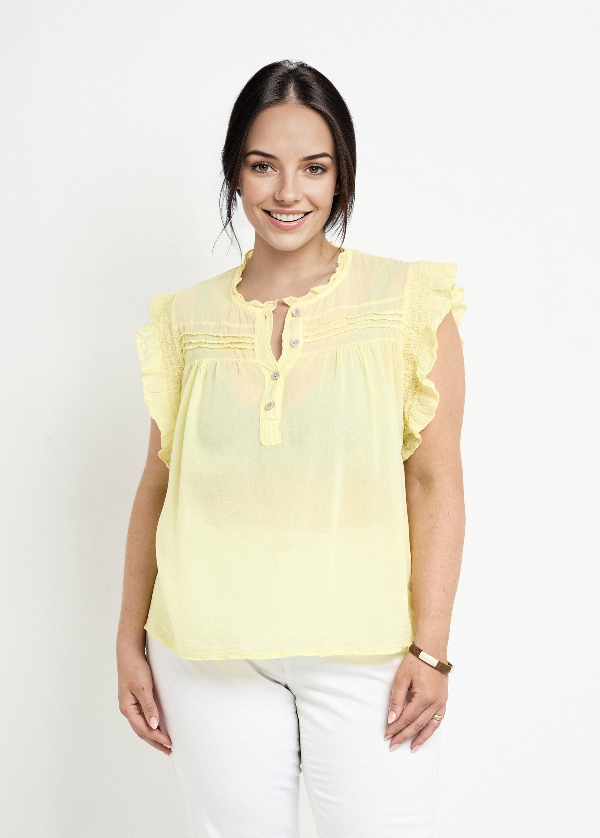 Blouse_sans_manches_en_voile_de_coton_Jaune_FA1_curvy