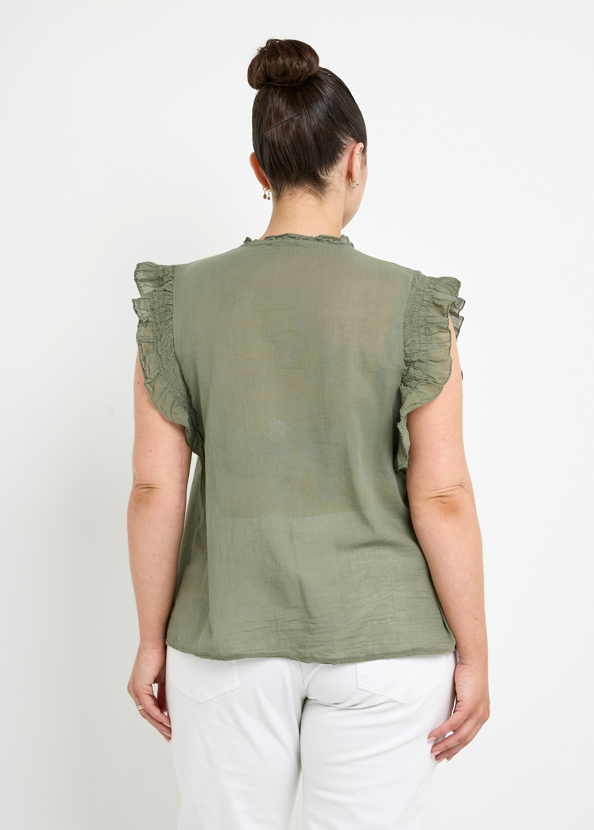 Blouse_sans_manches_en_voile_de_coton_Kaki_DO1_curvy