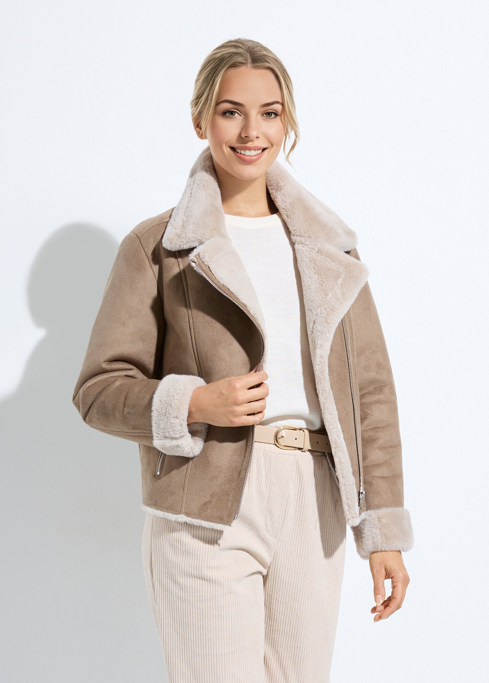Jaqueta_com_zíper_estilo_pele_de_carneiro_Taupe_FA1_slim