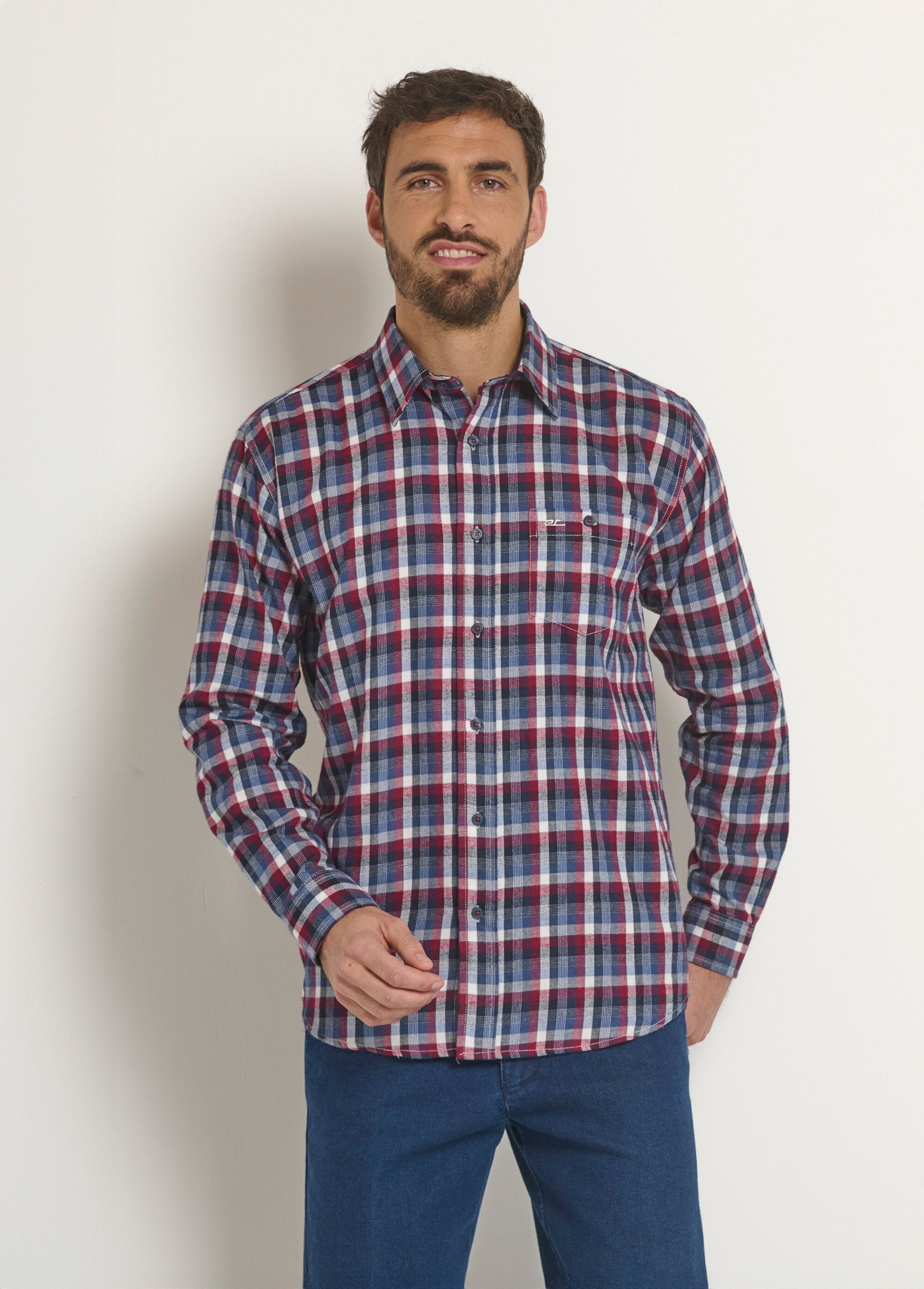 Camisa_de_flanela_quente_com_xadrez_Carreaux_bleu_et_rouge_FA1_slim