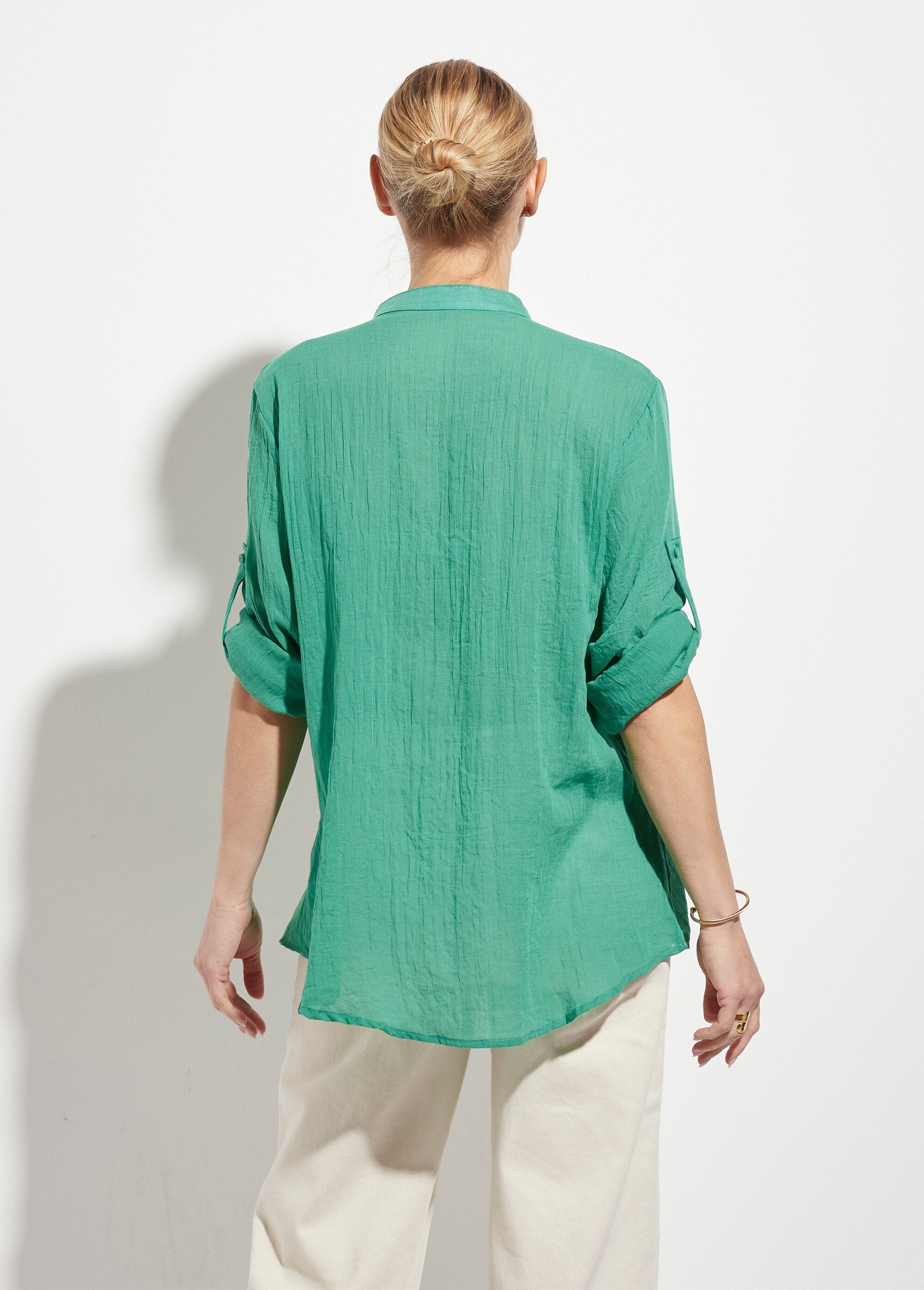 Blusa_folgada_de_voile_de_algodão_com_gola_tunisiana_Vert_DO1_slim