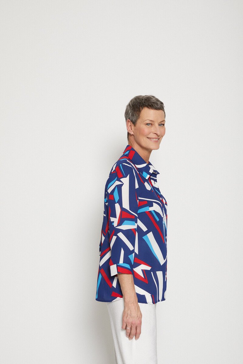 Blusa_gráfica_de_manga_3/4_Bleu_et_rouge_DR1_slim