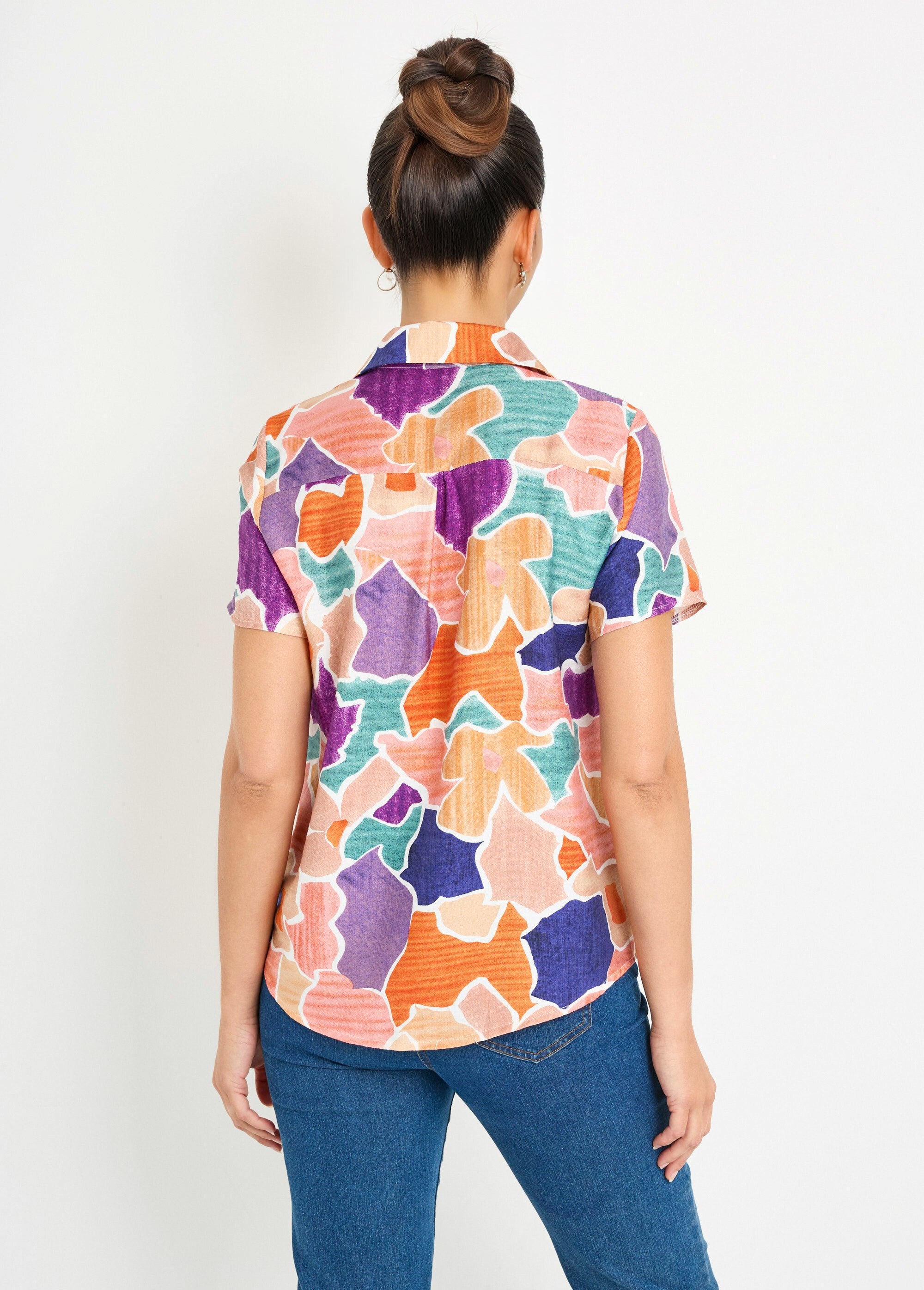 Chemisier_motifs_abstraits_manches_courtes_Orange_et_violet_DO1_slim