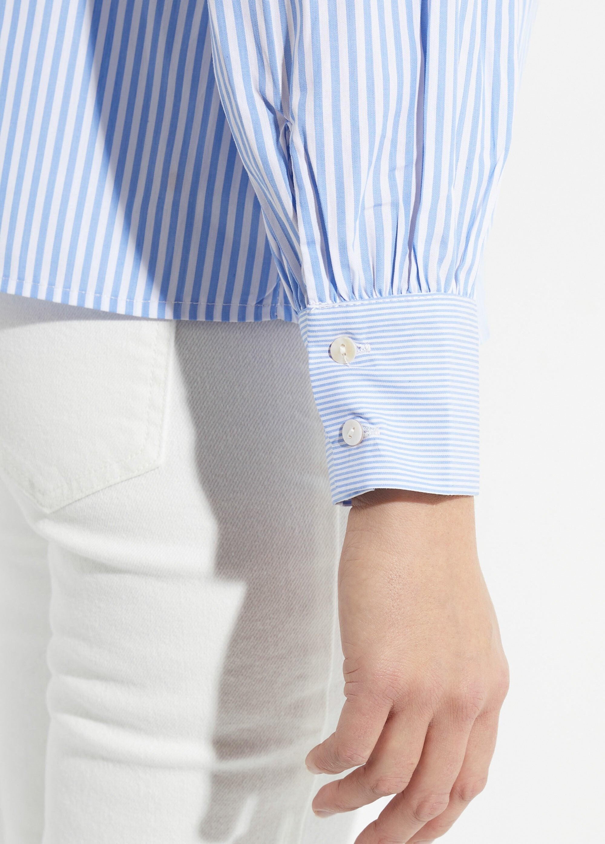 Blusa_de_riscas_plissadas_com_gola_subida_Bleu_raye_DE2_slim