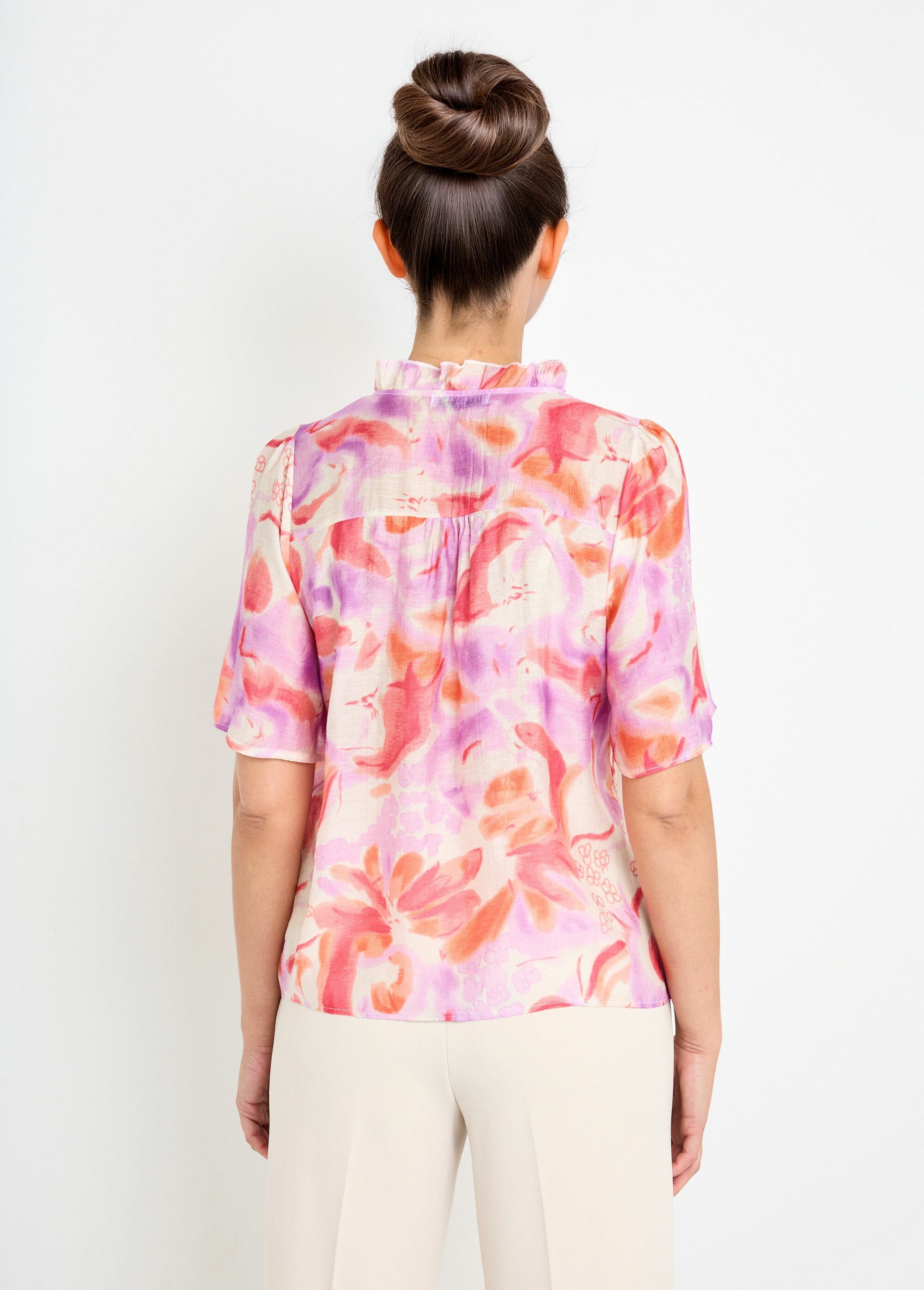 Chemisier_voile_en_lin_imprimé_arty_Orange_et_parme_DO1_slim