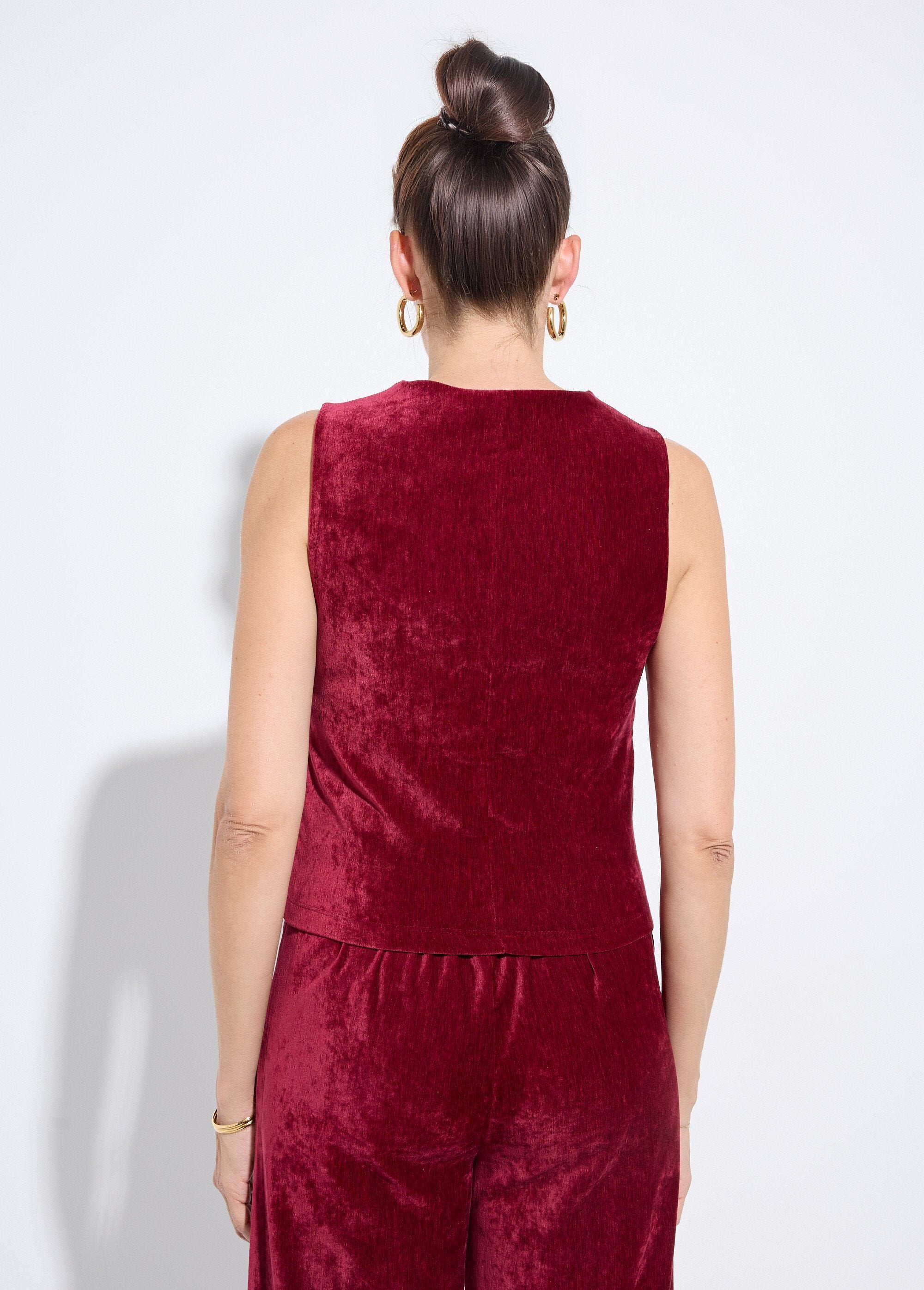 Gilet_sans_manches_boutonné_velours_ras_Bordeaux_DO1_slim