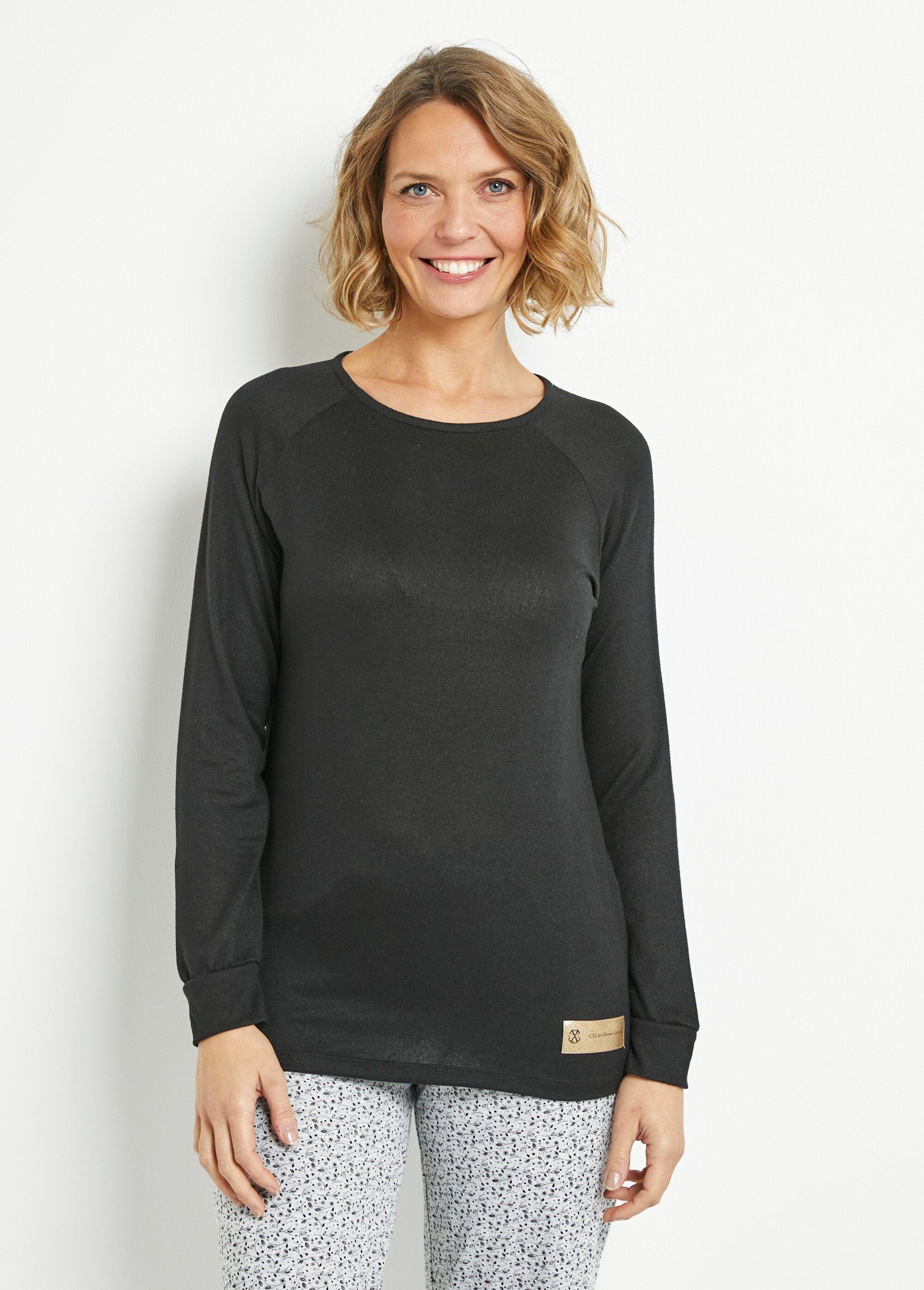 Pijama_de_manga_comprida_liso_Noir_FA1_slim
