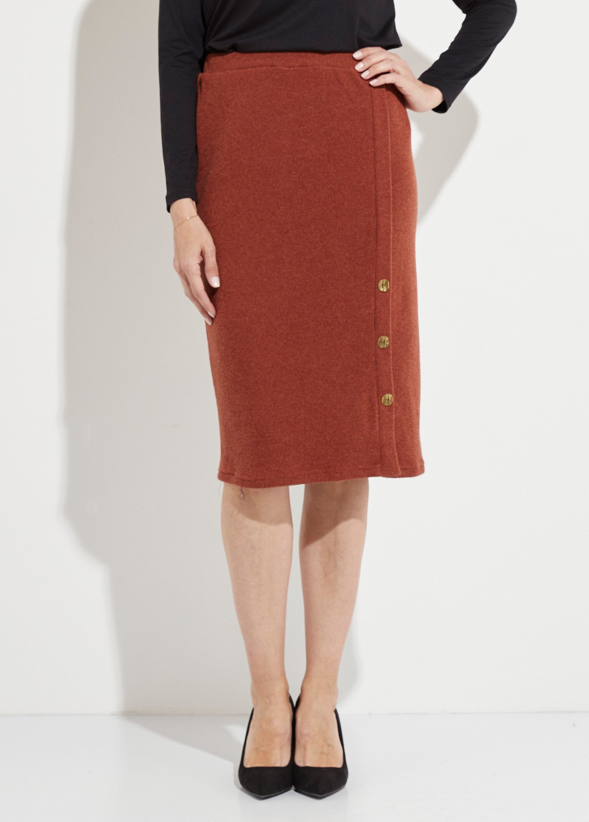 Jupe_longue_droite_maille_et_boutons_fantaisie_Camel_FA1_slim