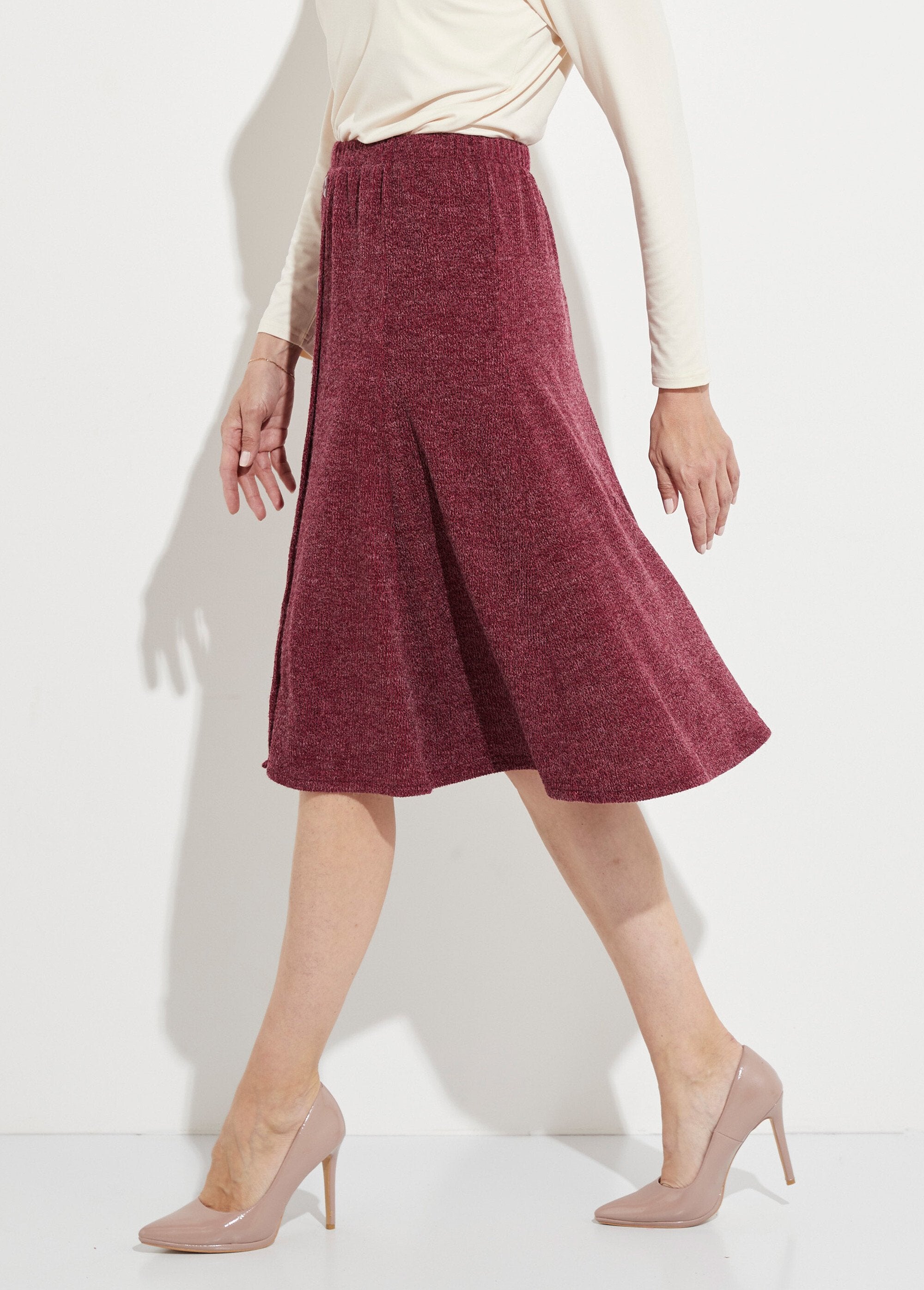 Jupe_mi_longue_évasée_maille_chaude_unie_Bordeaux_GA1_slim