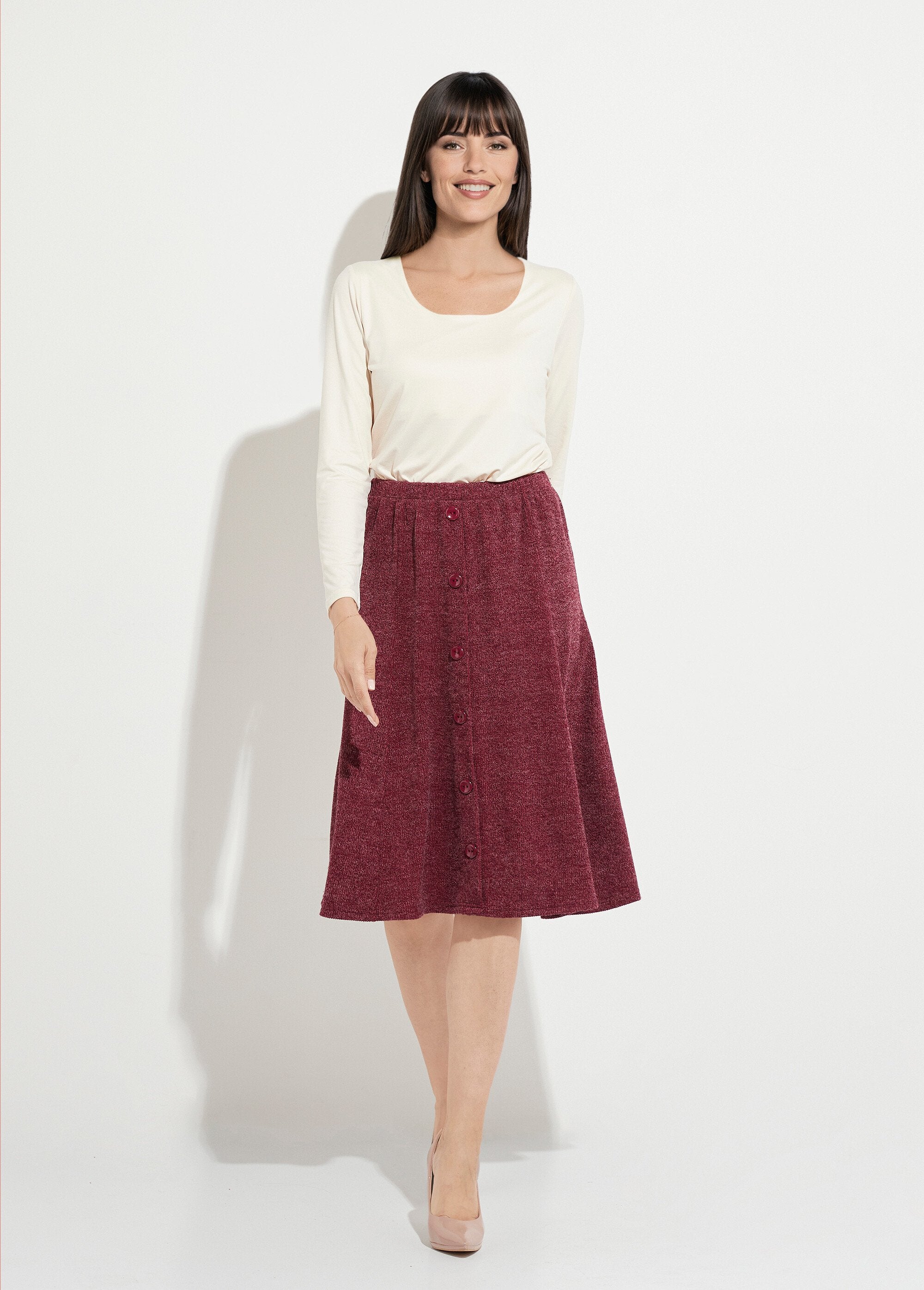 Jupe_mi_longue_évasée_maille_chaude_unie_Bordeaux_SF1_slim
