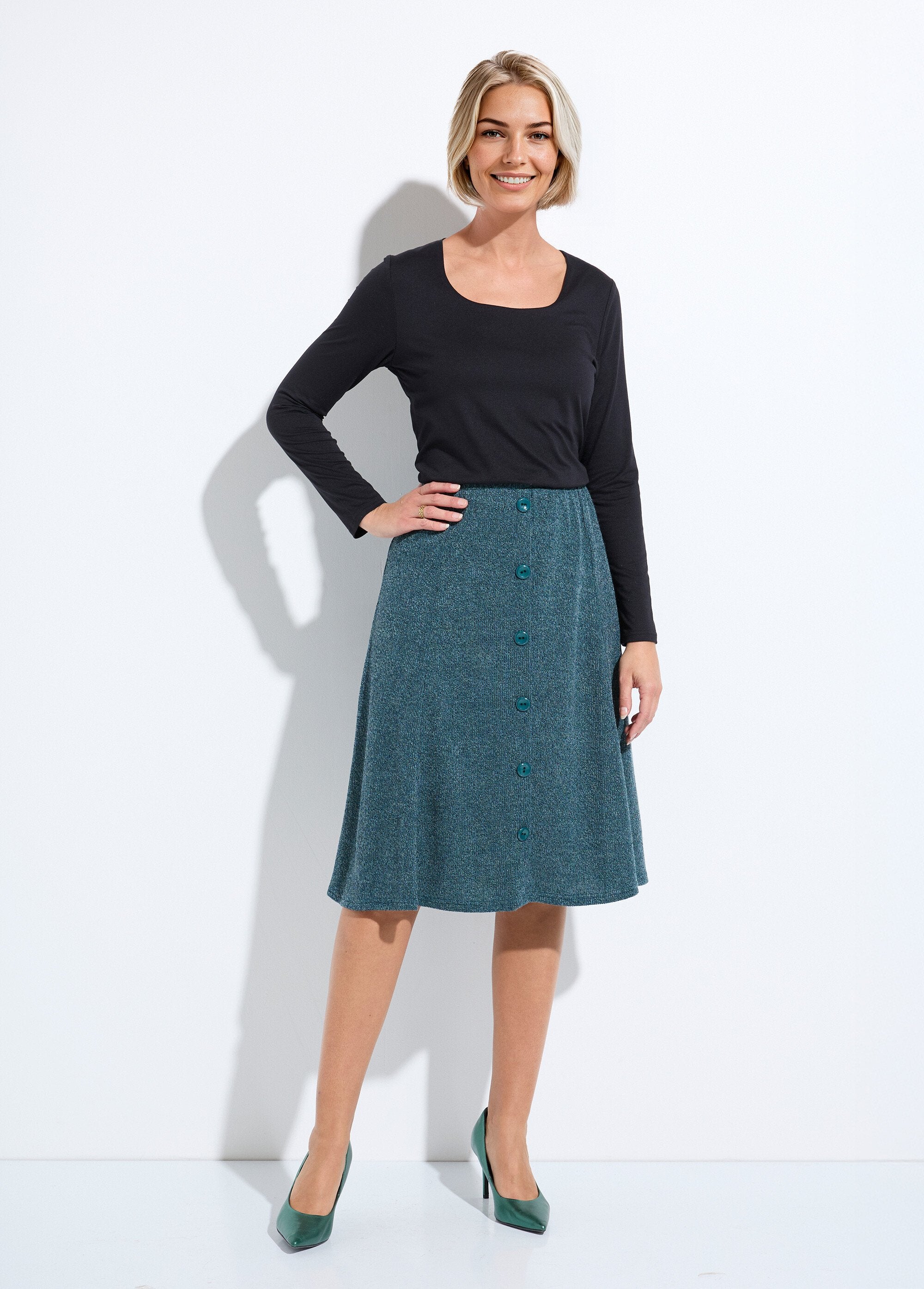 Jupe_mi_longue_évasée_maille_chaude_unie_Vert_SF1_slim