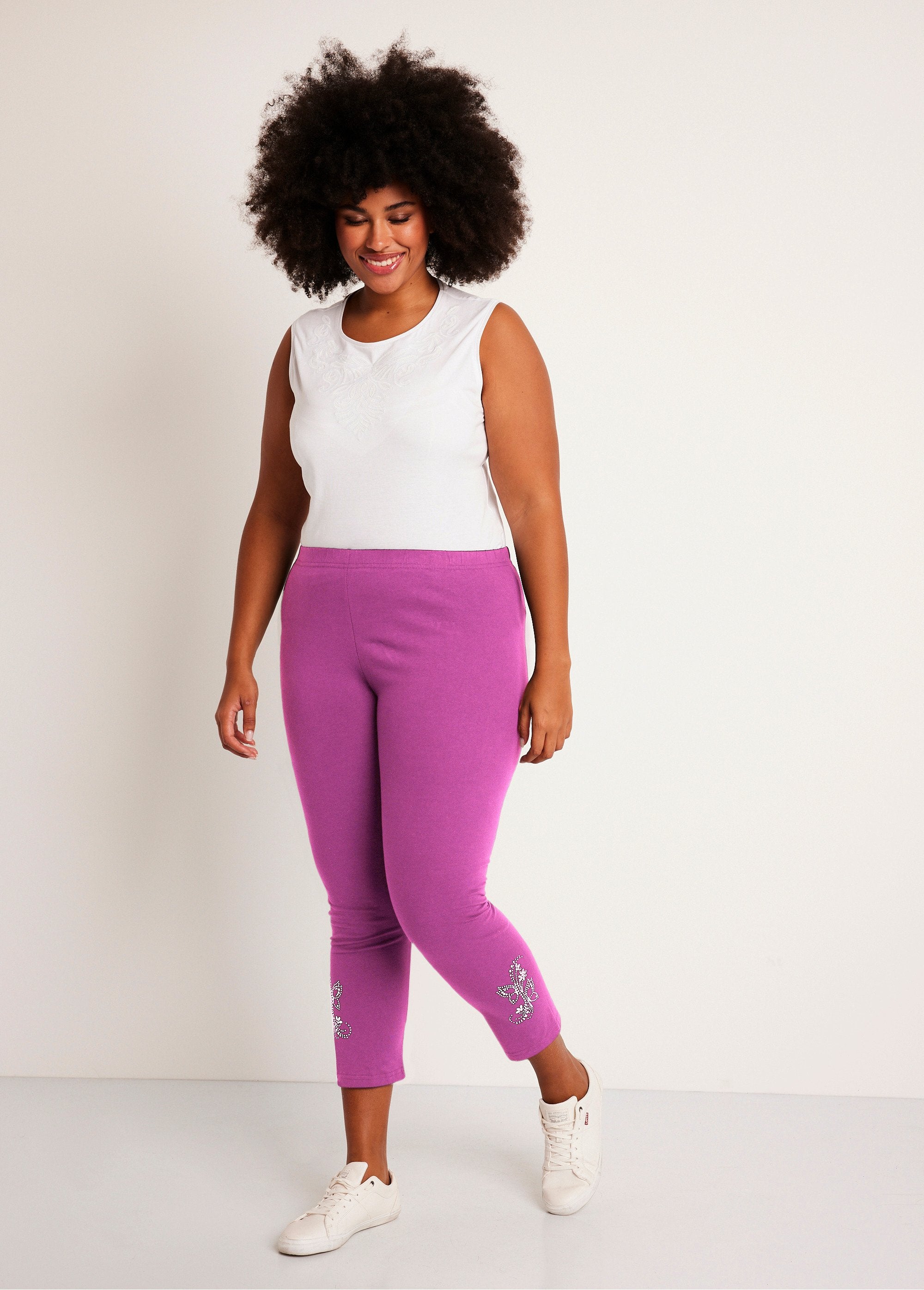 Legging_curta_lisa_com_cós_elástico_Fúcsia_SF1_curvy