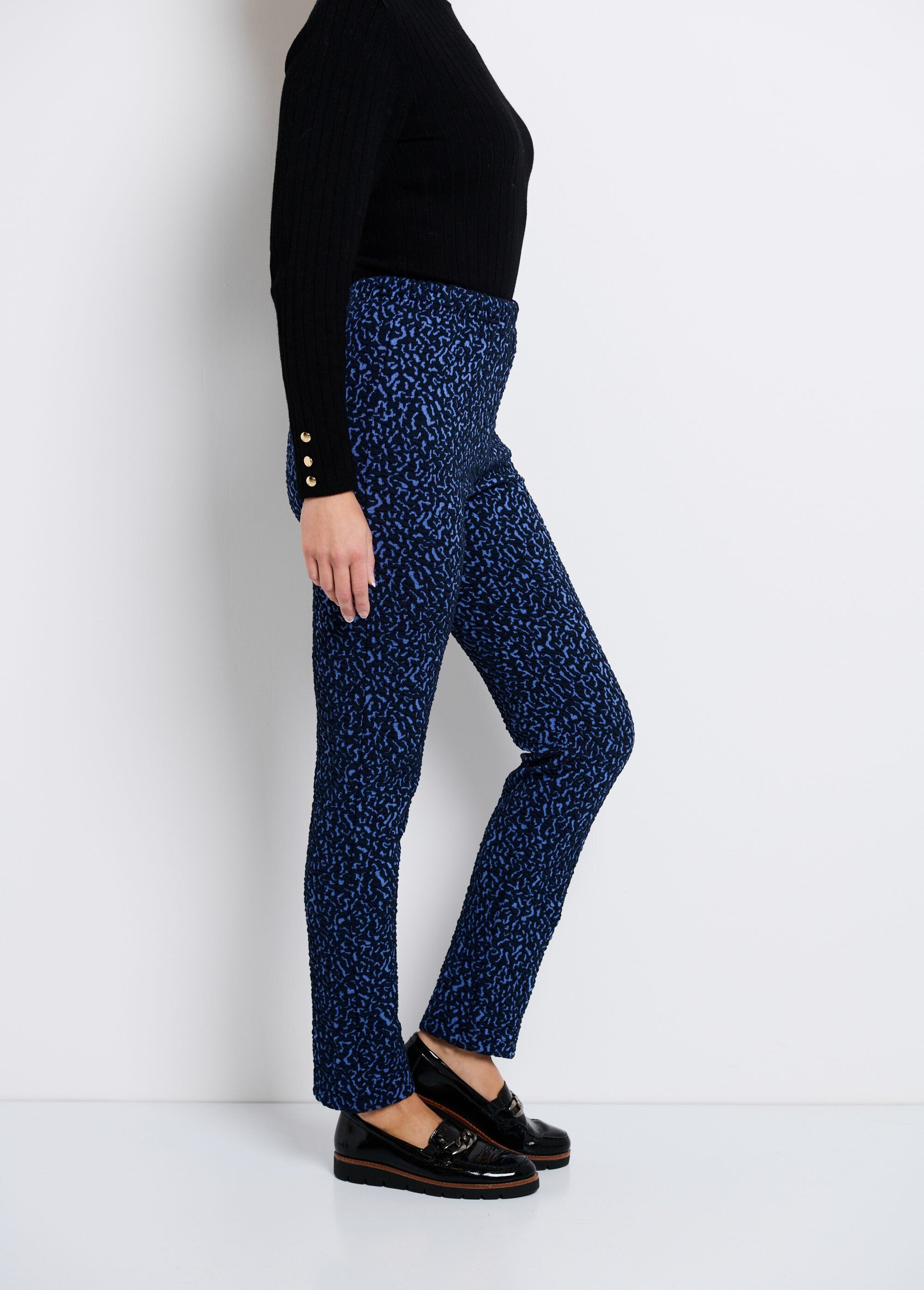 Legging_taille_élastiquée_extensible_uni_ou_bicolore_Bleu_et_indigo_DR1_slim