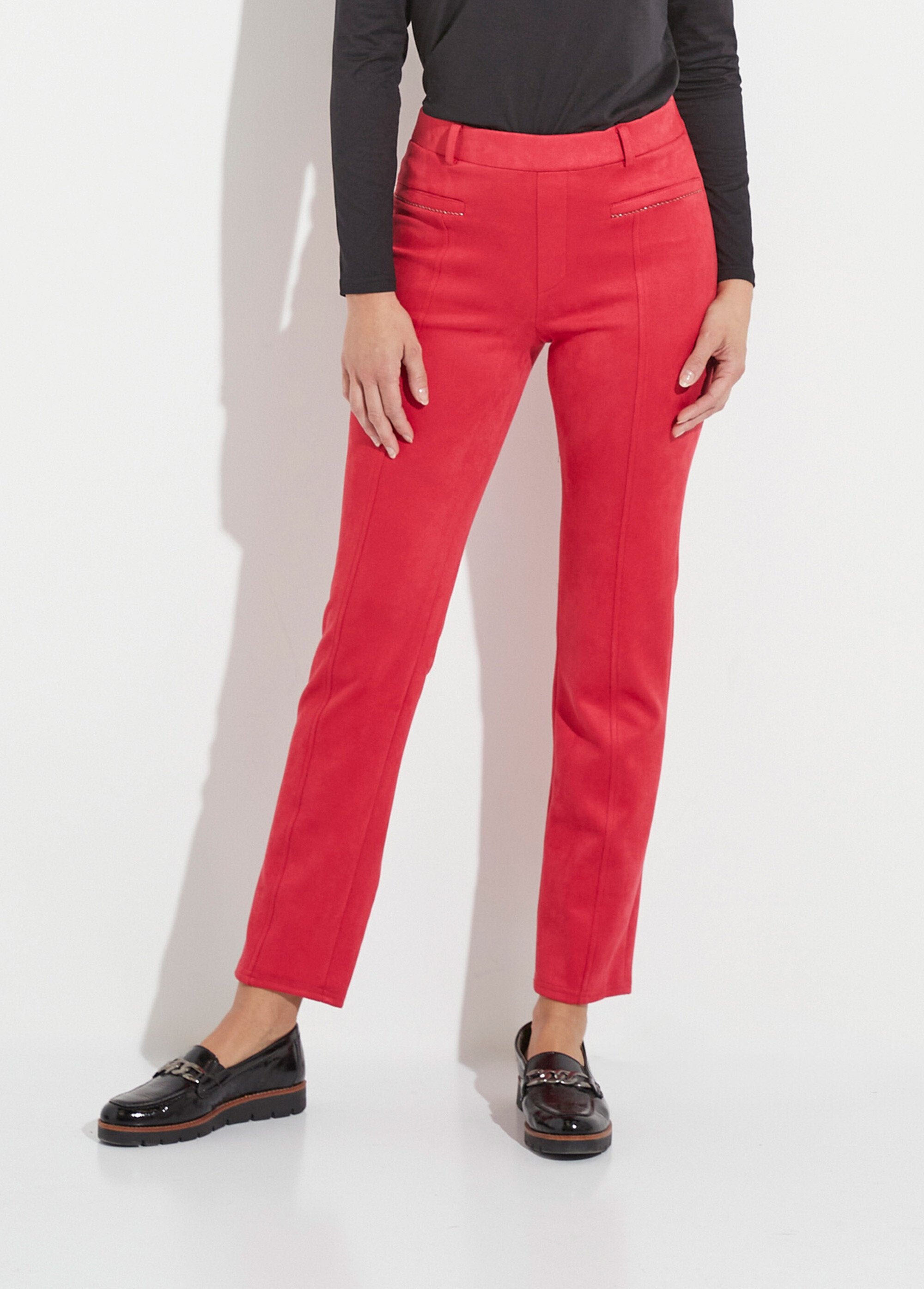Calça_reta_de_camurça_com_cós_elástico_e_barriga_lisa_Tomette_FA1_slim