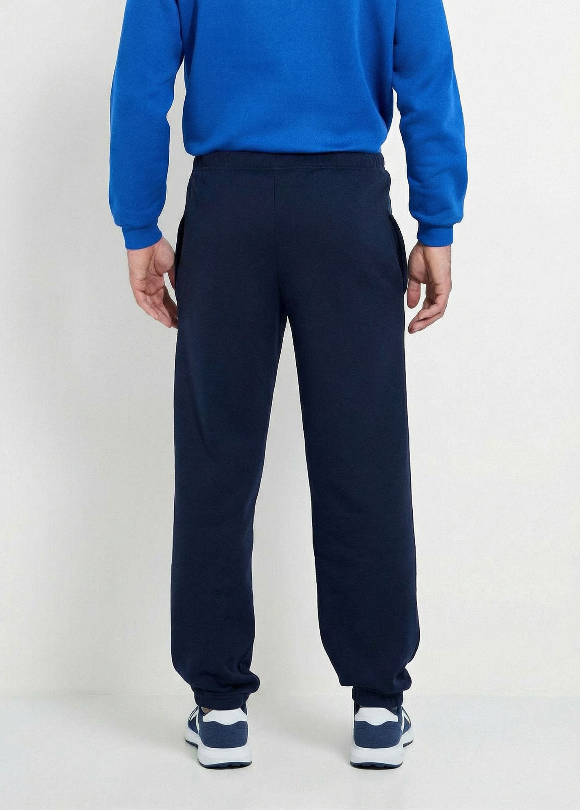 Pantalon_jogging_molleton_bas_et_taille_élastiqués_Marine_DO1_slim