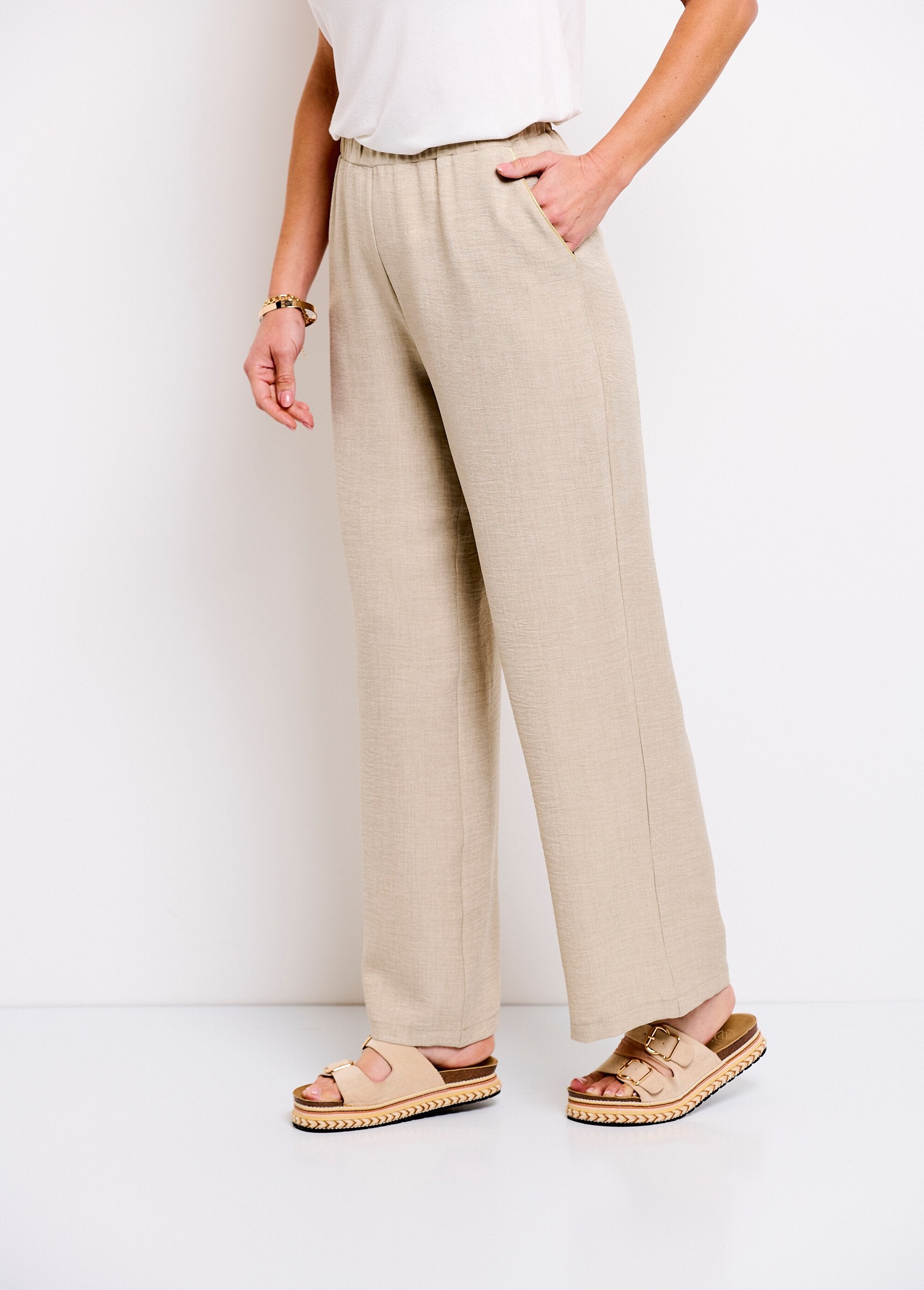 Pantalon_large_taille_semi_élastiquée_aspect_lin_Beige_FA1_slim