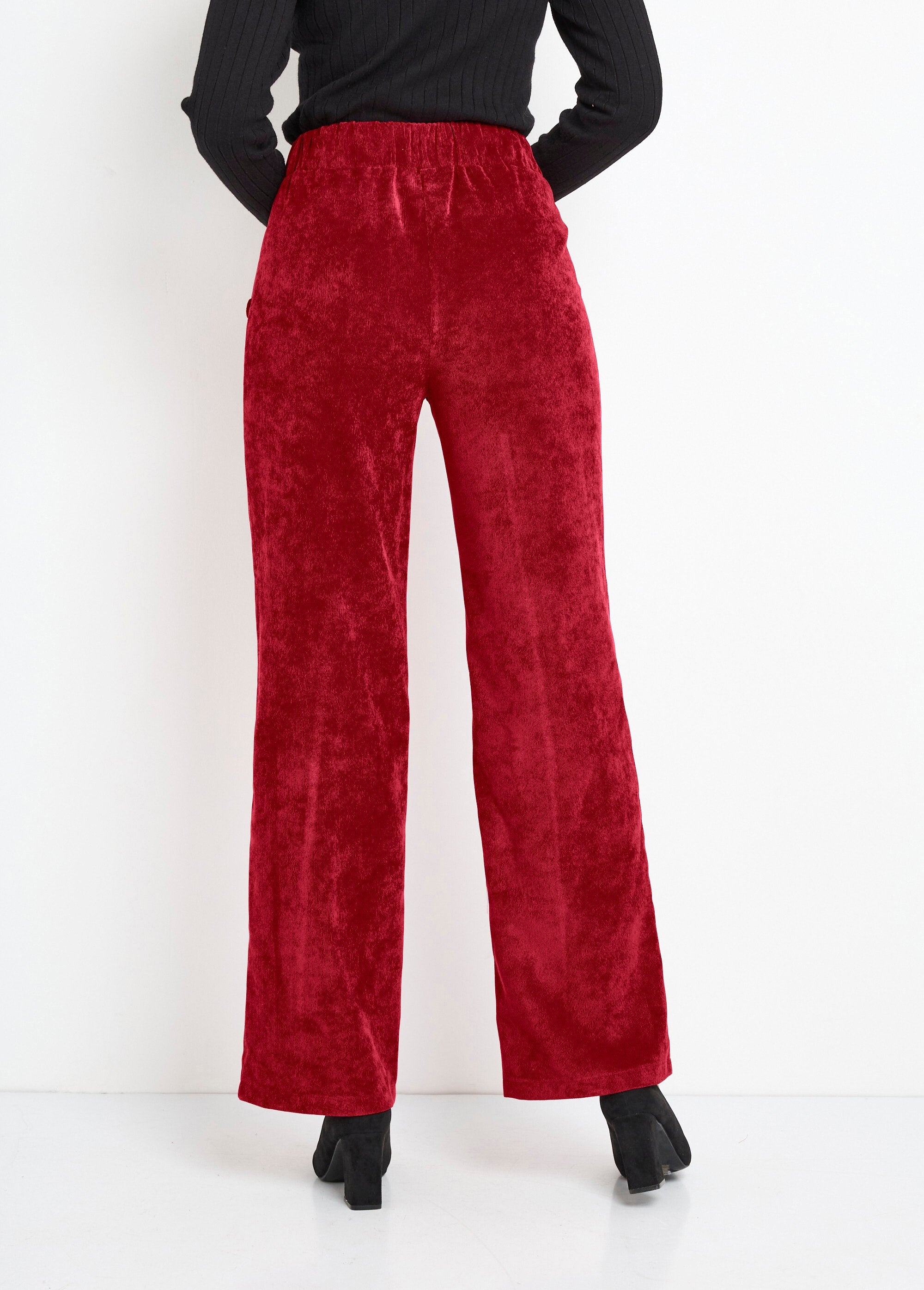Pantalon_large_velours_milleraies_ceinture_semi-élastiquée_Cassis_DO1_slim