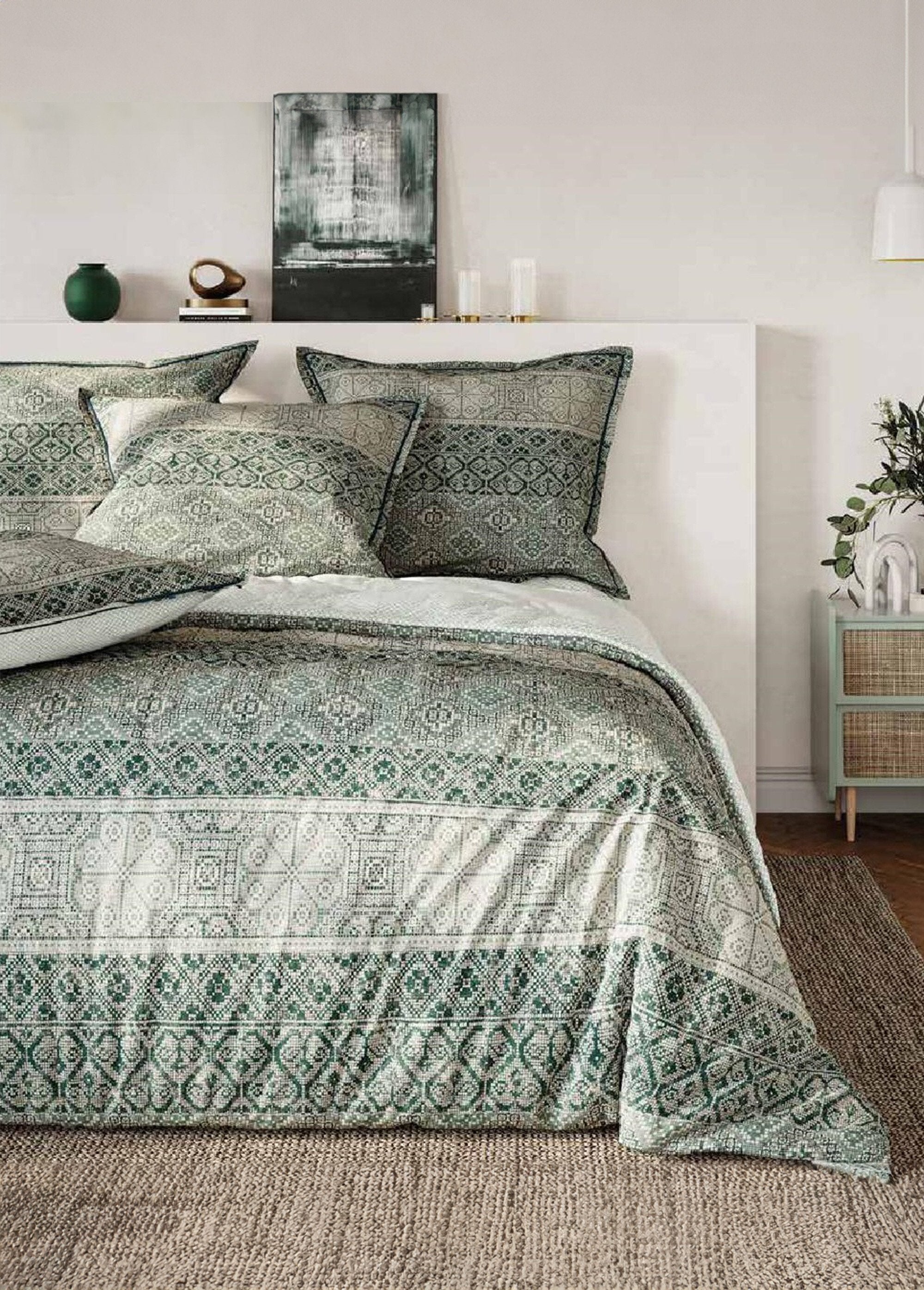 Parure_de_lit_3_pièces_avec_housse_de_couette,_scandinave_Vert_FA1_slim