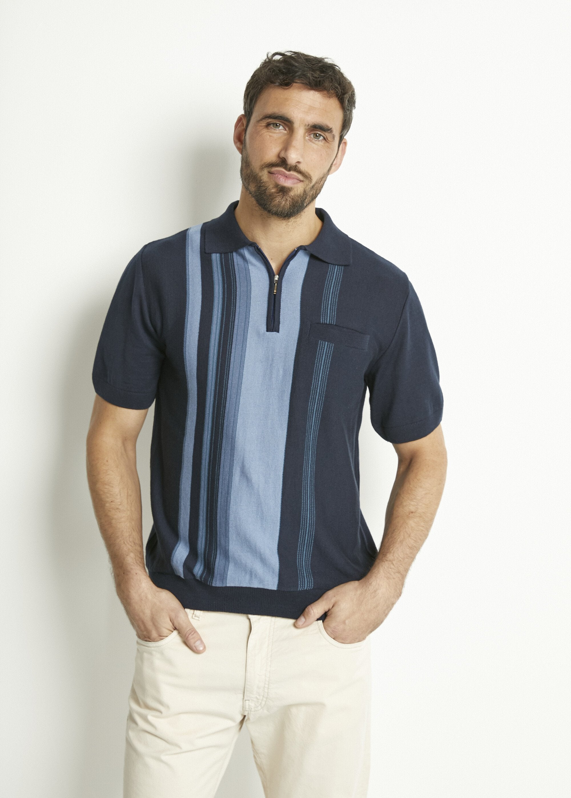 Camisa_polo_de_manga_curta_com_zíper_e_listras_jacquard_Marine_FA1_slim